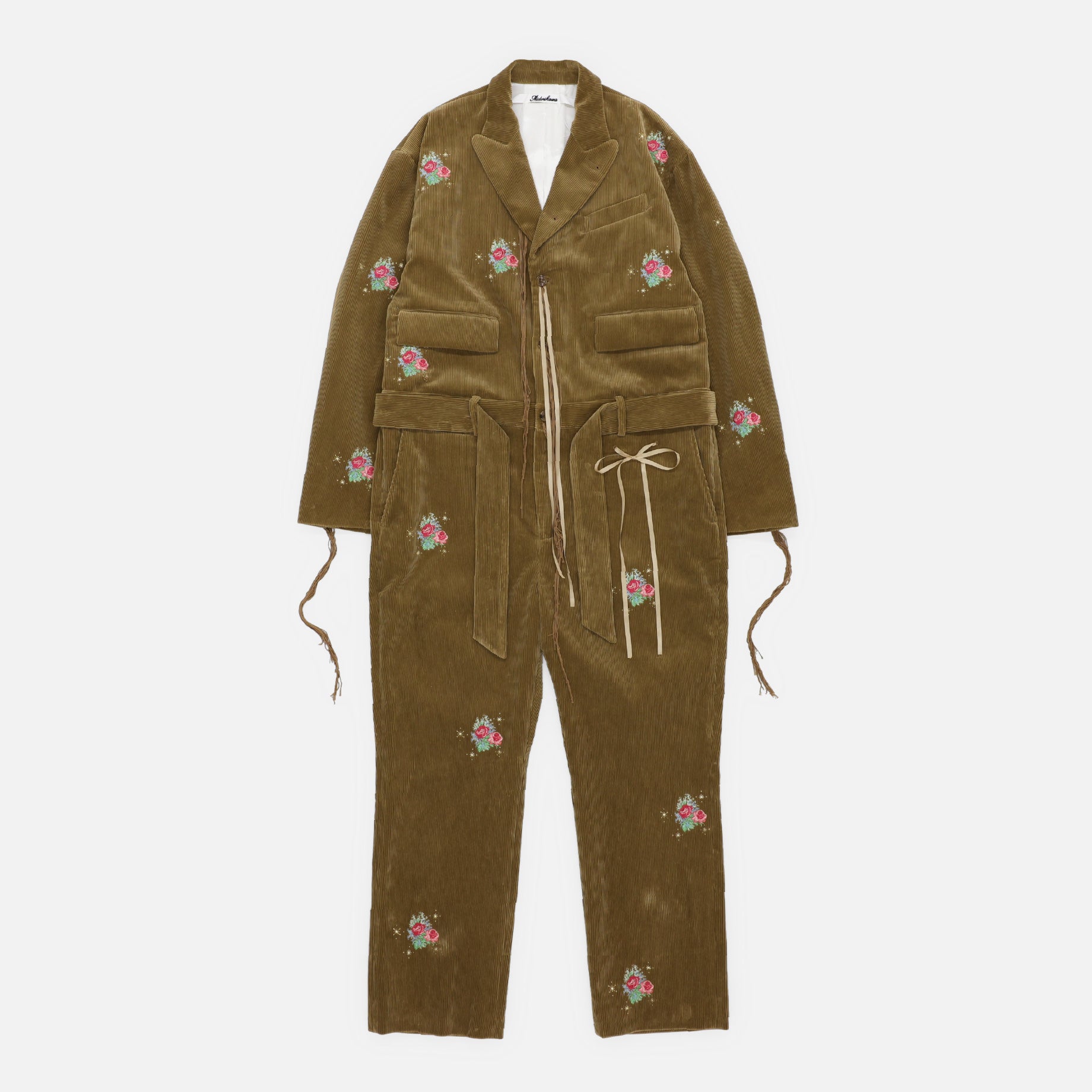 CORDUROY JUMPSUIT(CAMEL EMBROIDERY)