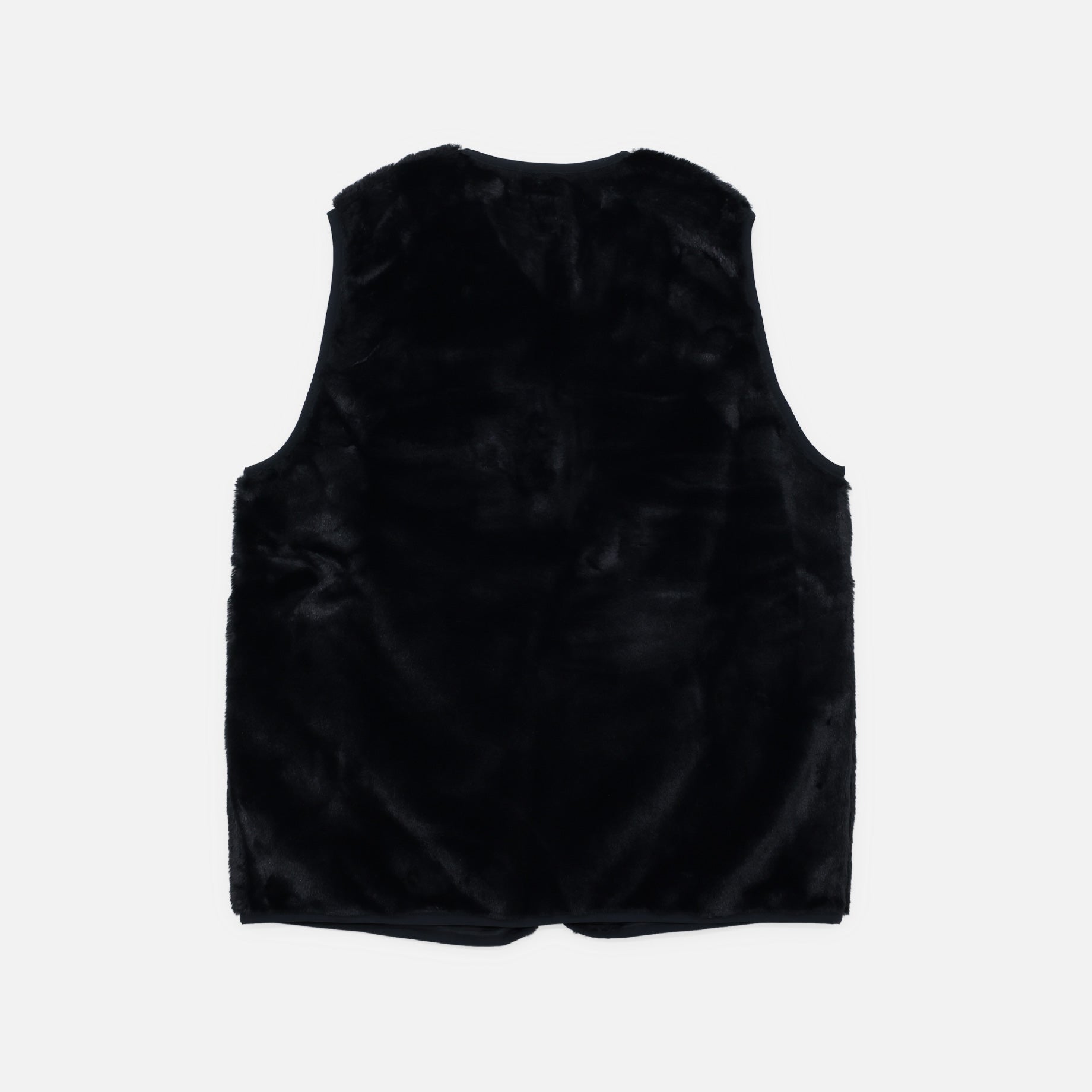 PIPING VEST - MICRO FUR(BLACK)