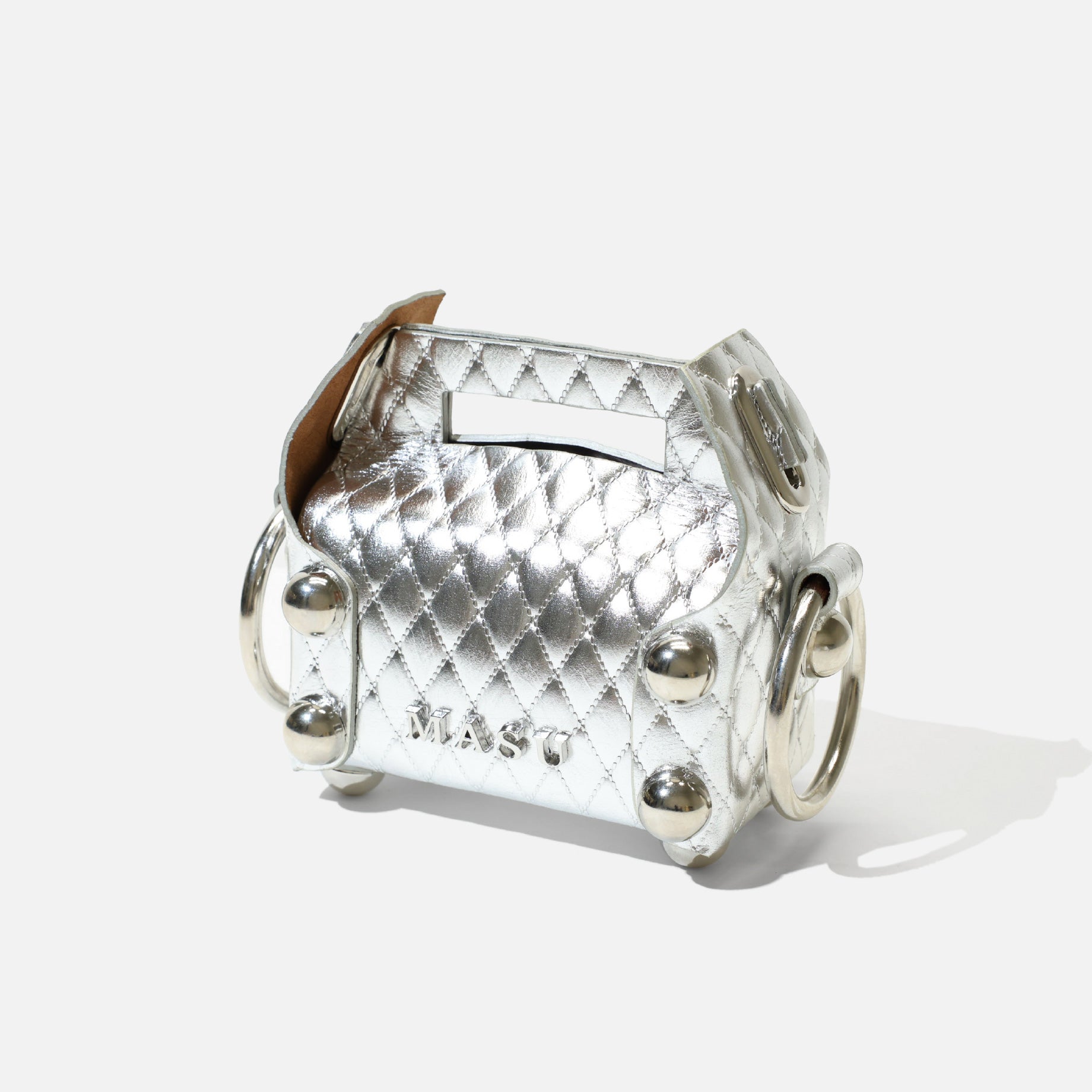 LEATHER CAKE BAG PETIT(SILVER)