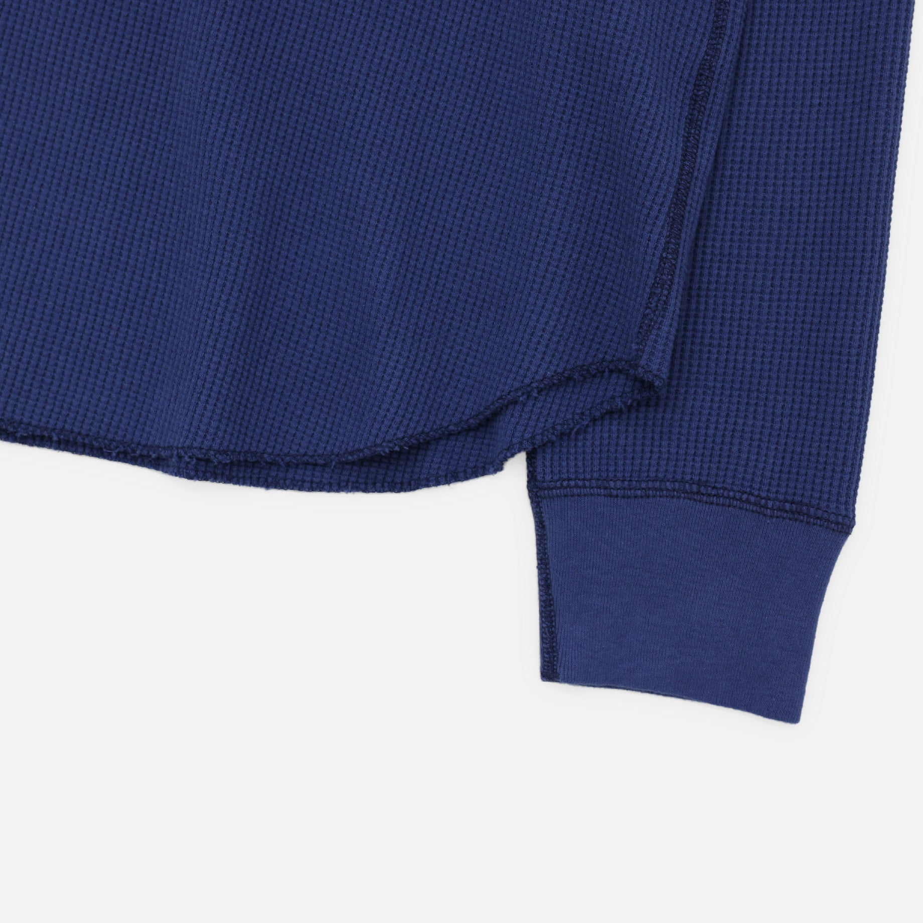 LONG-SLEEVE WAFFLE T-SHIRT(BLUE)