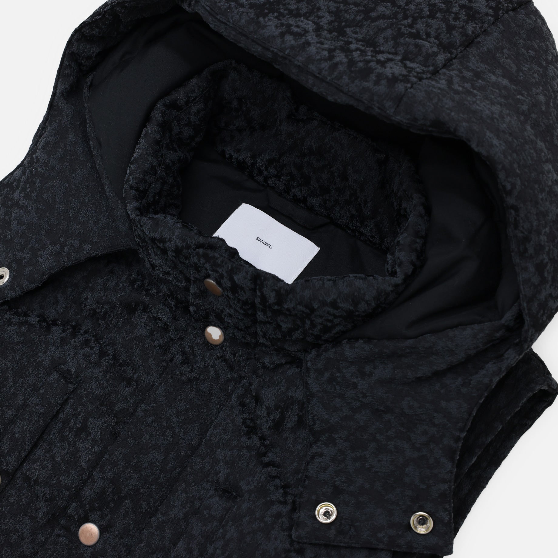 URETHANE JACQUARD PUFFER VEST (BLACK)