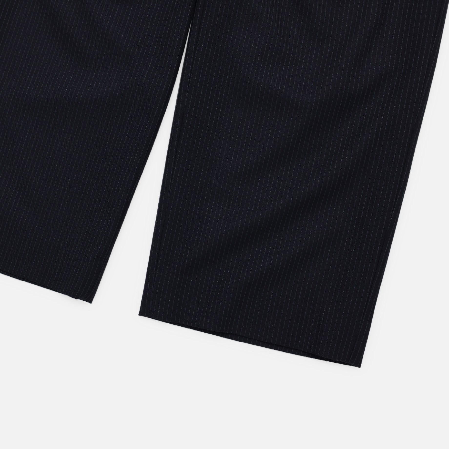 WOOL STRIPE 2 TUCK PANTS(D.NAVY)
