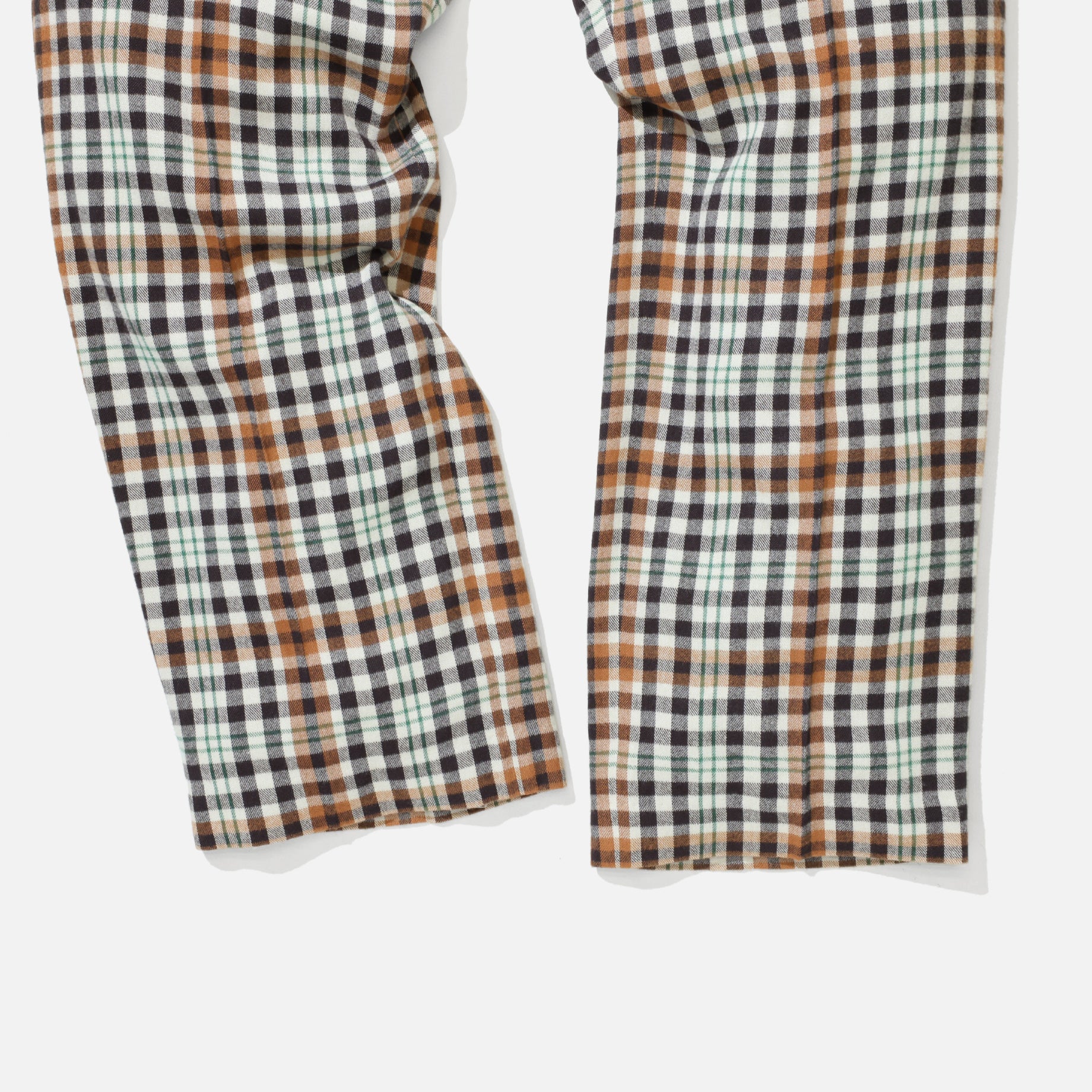 RAYON CHECK PANTS(BEIGE × BROWN)