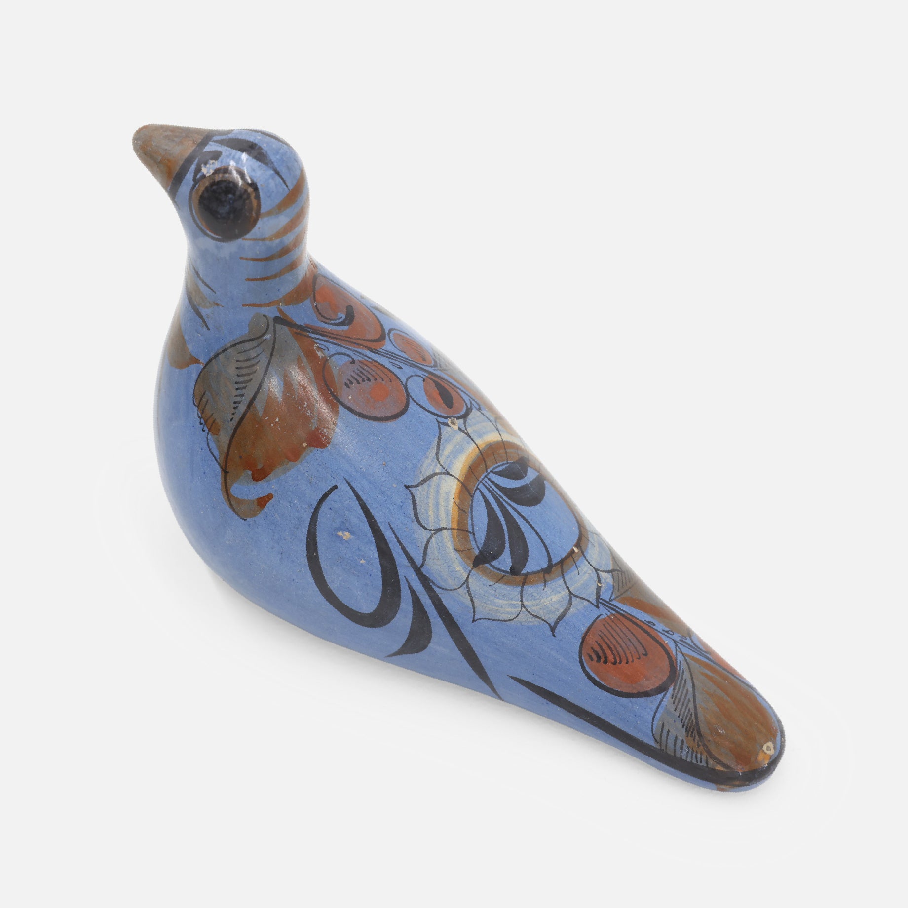VINTAGE FOLK ART POTTERY BIRD(BLUE)