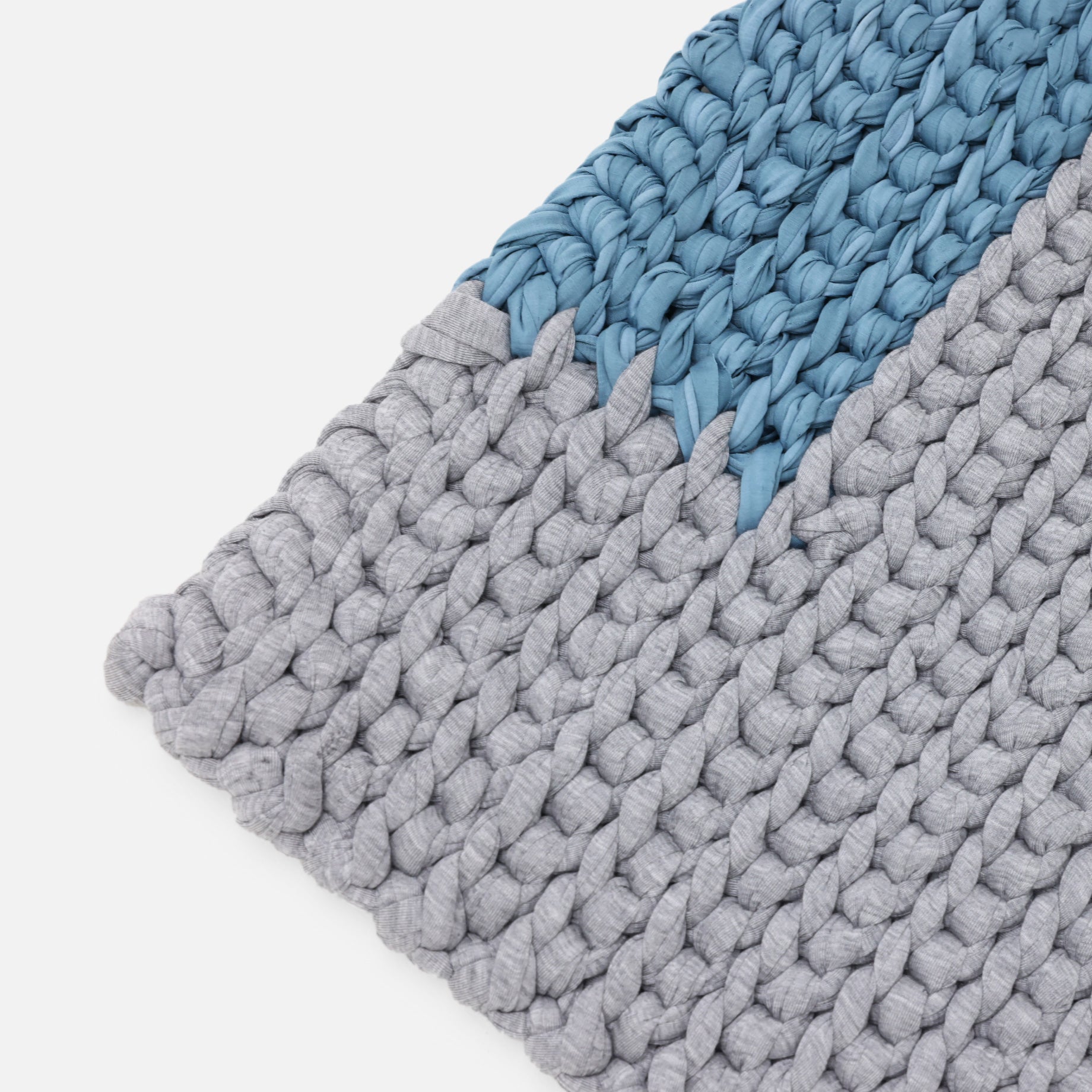 Reused Textile Rug(Gray Turquoise)