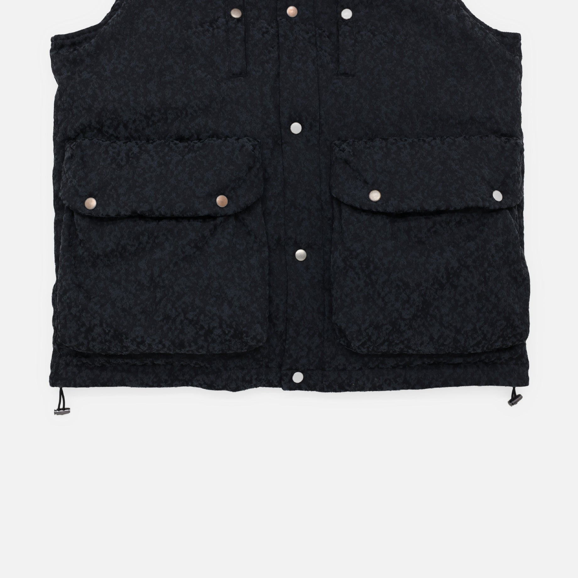 URETHANE JACQUARD PUFFER VEST (BLACK)