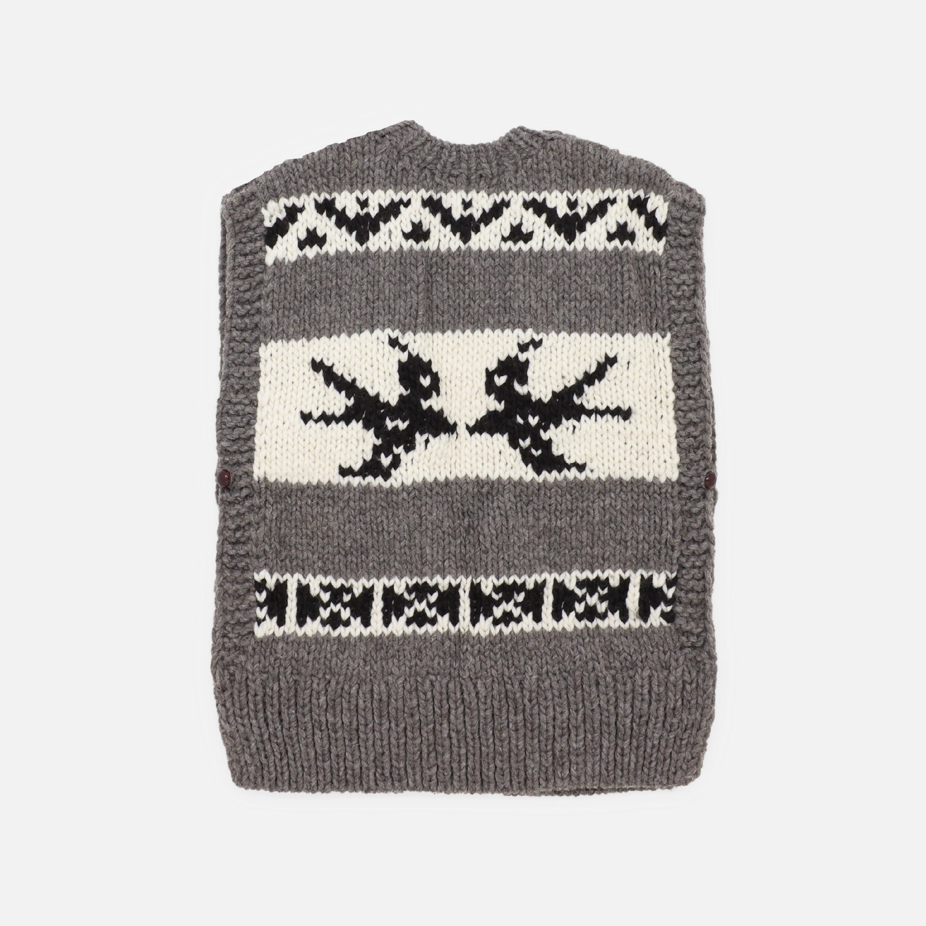 COWICHAN VEST - SWALLOW PATTERN(TAUPE)