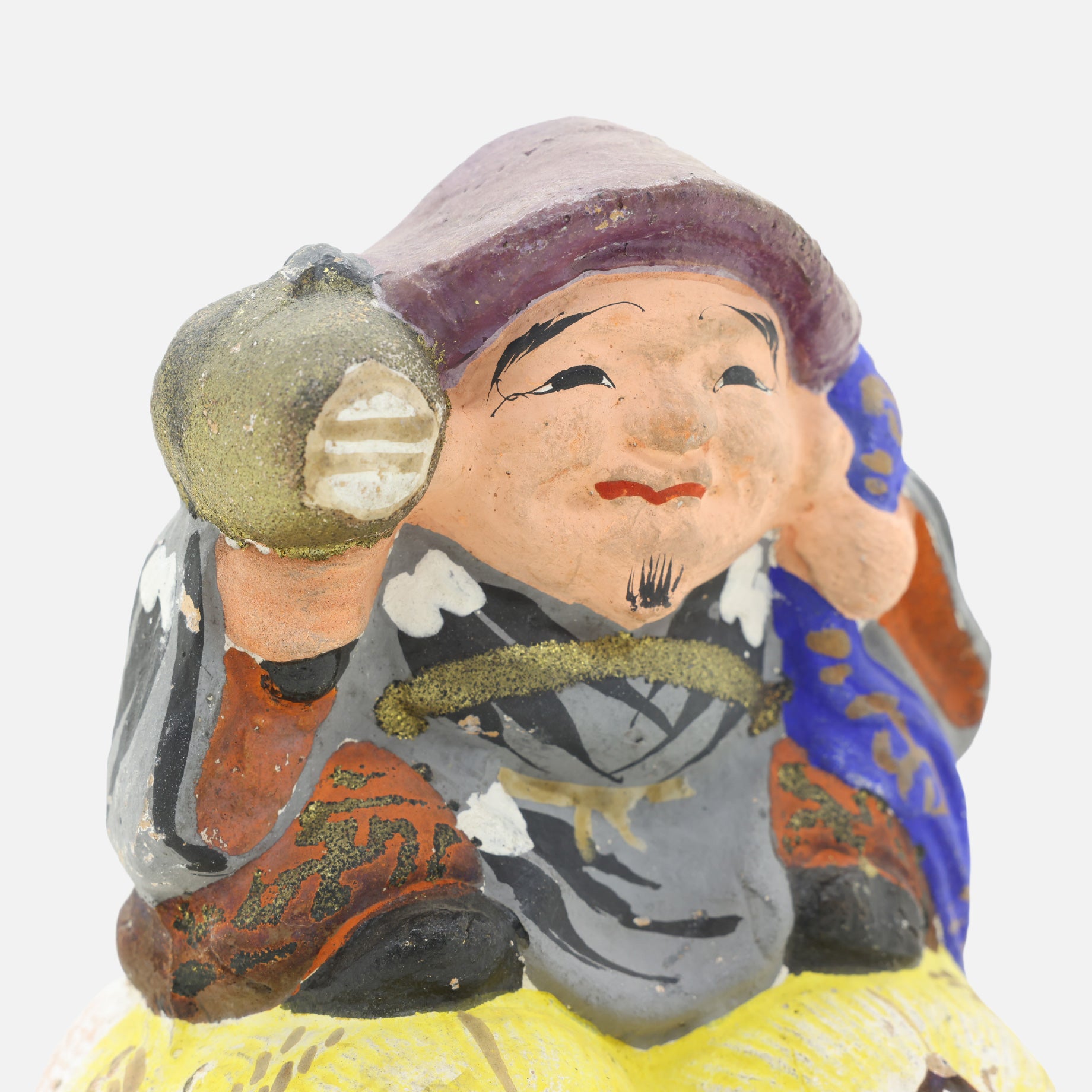 VINTAGE JAPANESE FOLK ART POTTERY FIGURE(DAIKOKUTEN)