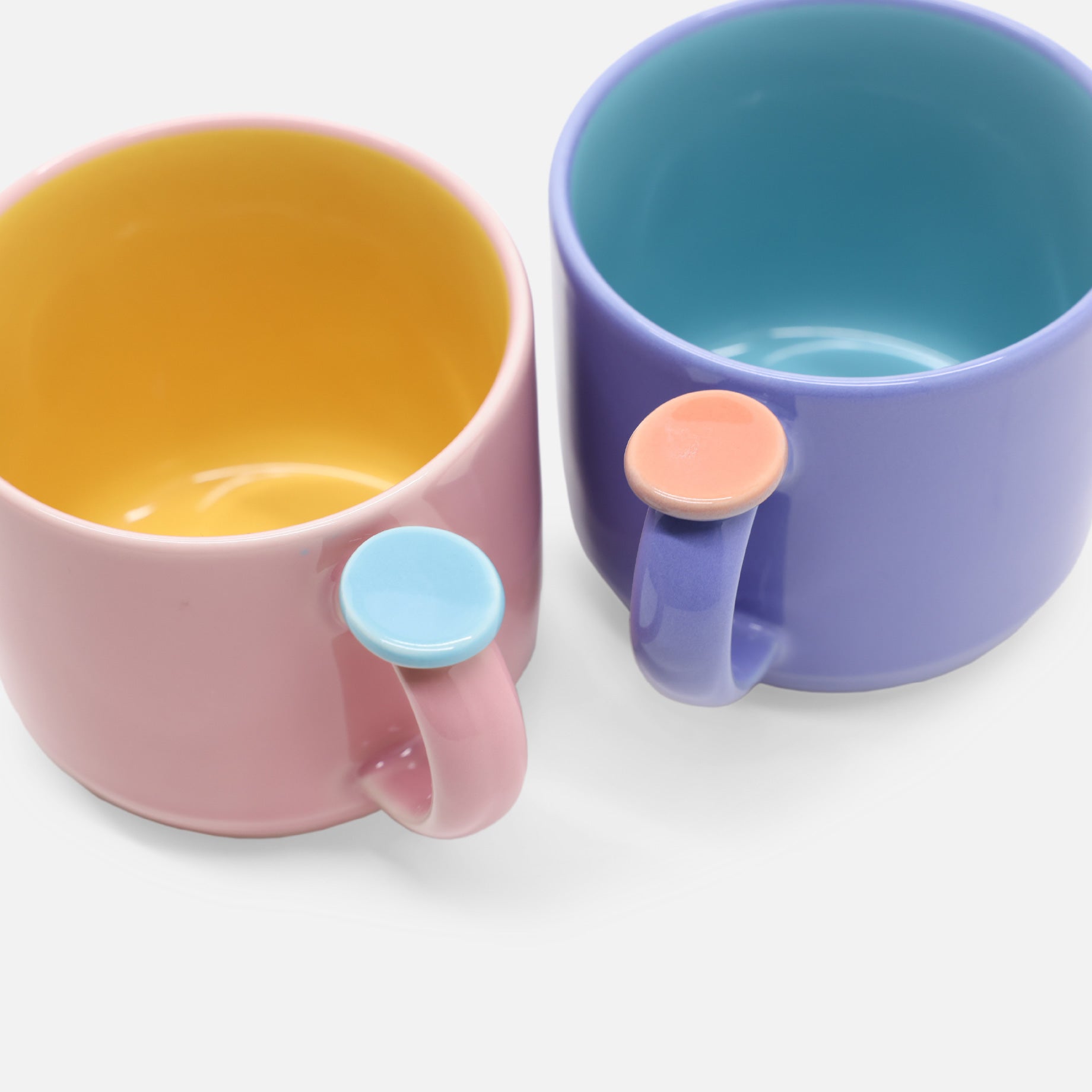 VINTAGE CERAMIC POSTMODERN DESIGN MUG(PURPLE × TURQUOISE)