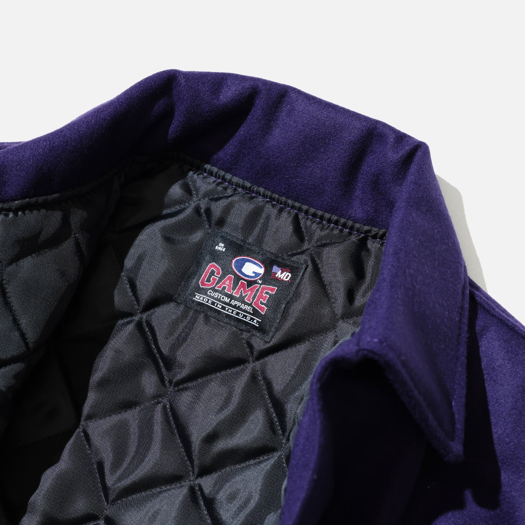 GAME SPORTS WEAR VARSITY VEST BYLON COLLAR(DK.PURPLE)