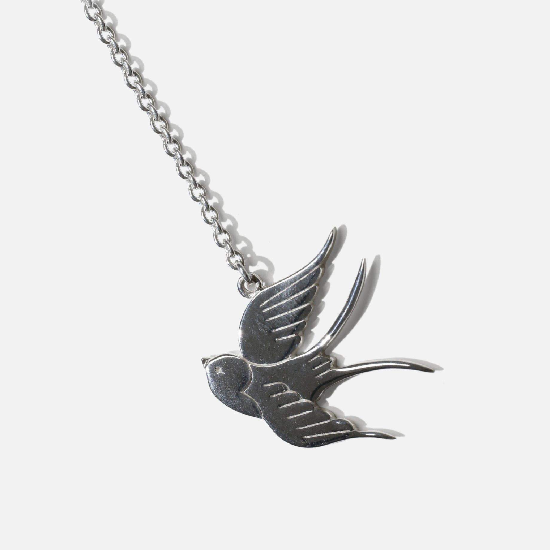 SWALLOW PIERCED EARRINGS - 925 SILVER (SILVER)