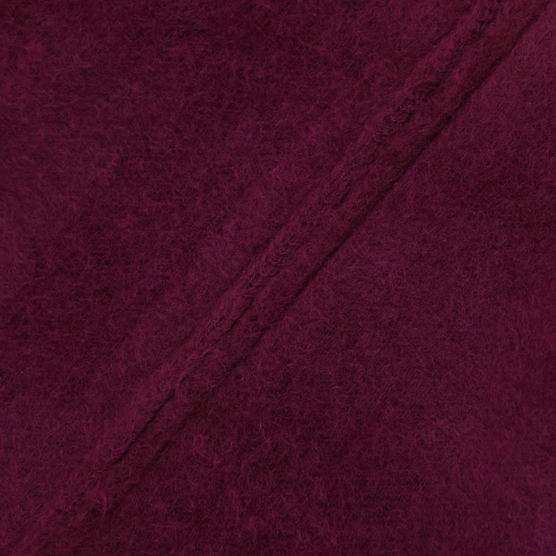 ZIPPED MOHAIR CARDIGAN - SOLID(BORDEAUX)