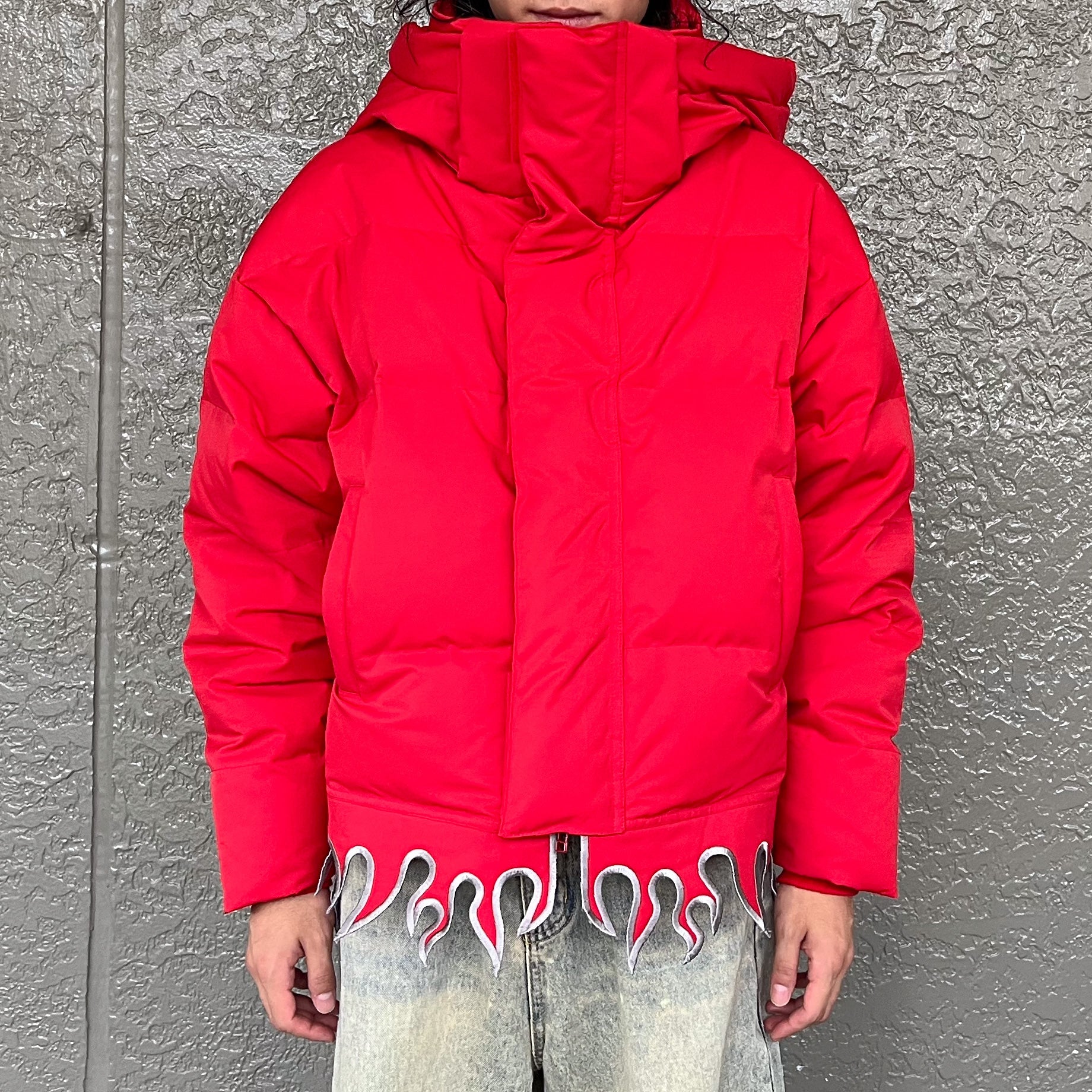 FLAME HEM DOWN JACKET(RED)