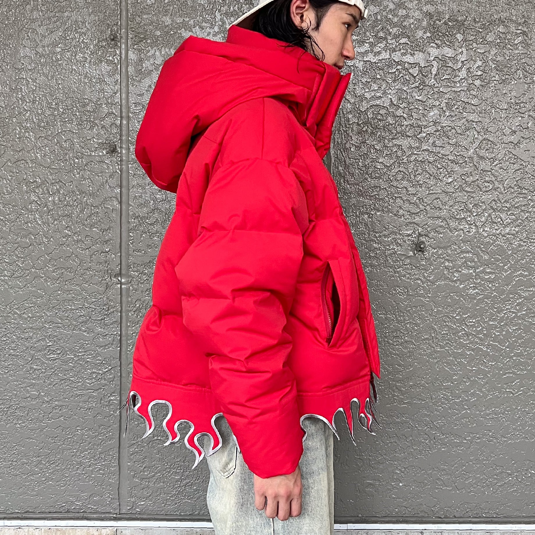 FLAME HEM DOWN JACKET(RED)