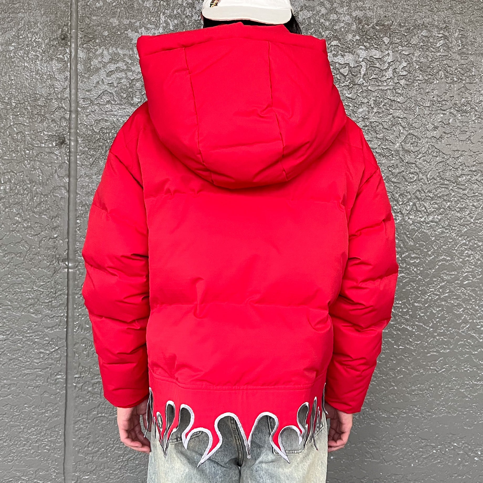 FLAME HEM DOWN JACKET(RED)