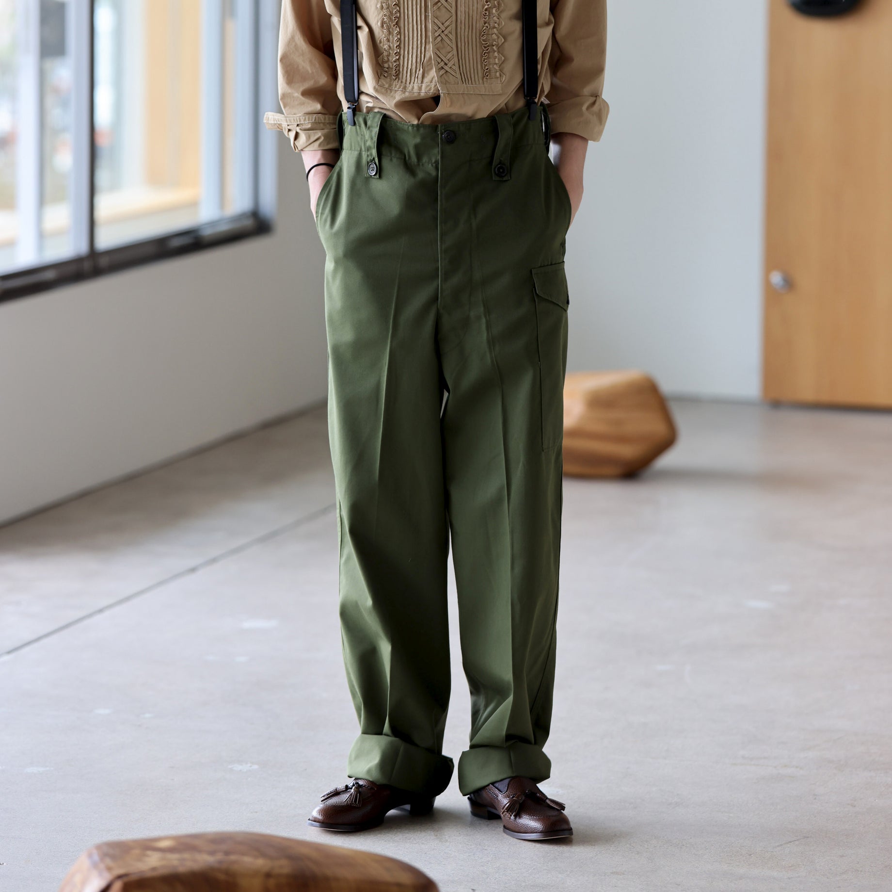 60'-70'S UK ARMY OVERALL GREEN TROUSERS