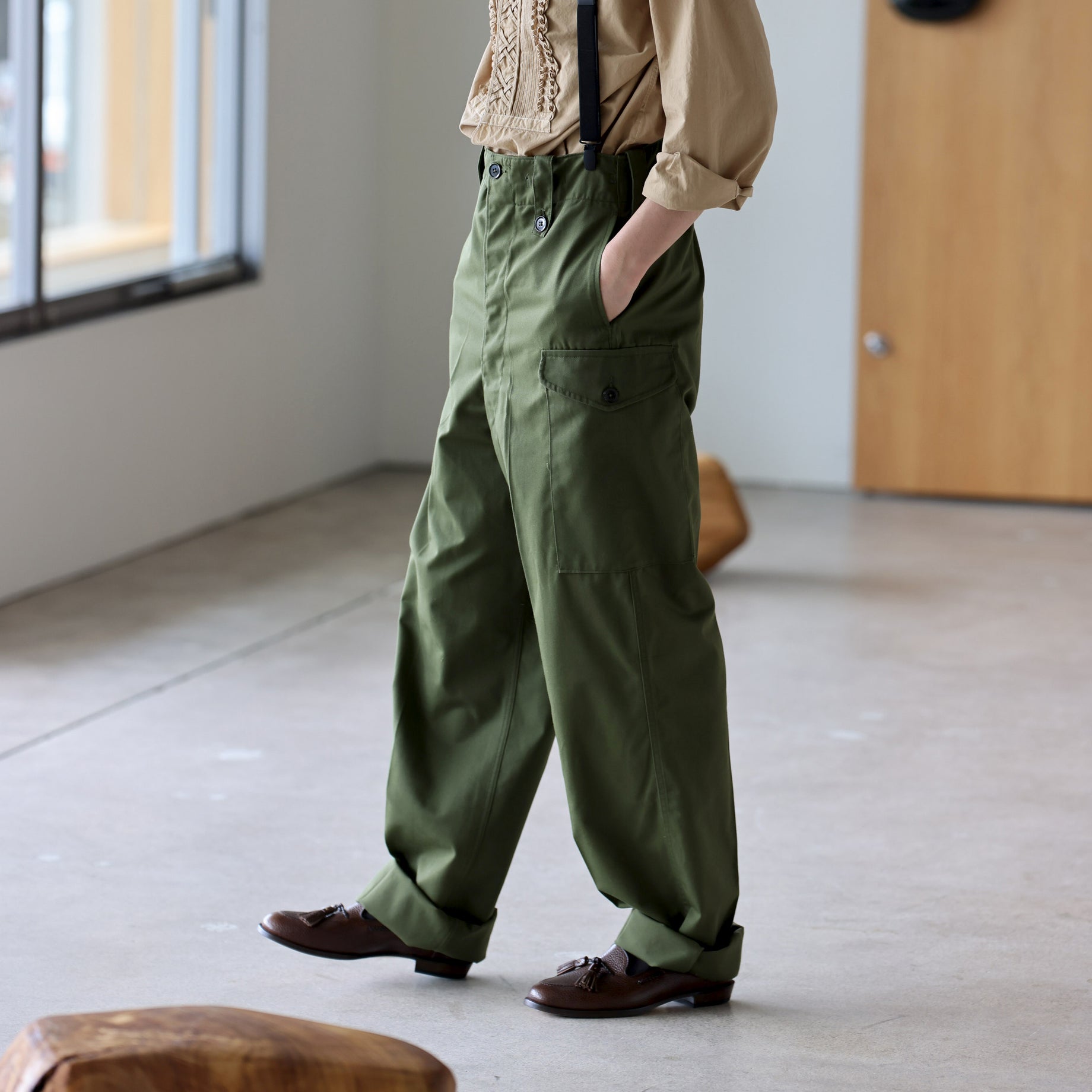 60'-70'S UK ARMY OVERALL GREEN TROUSERS