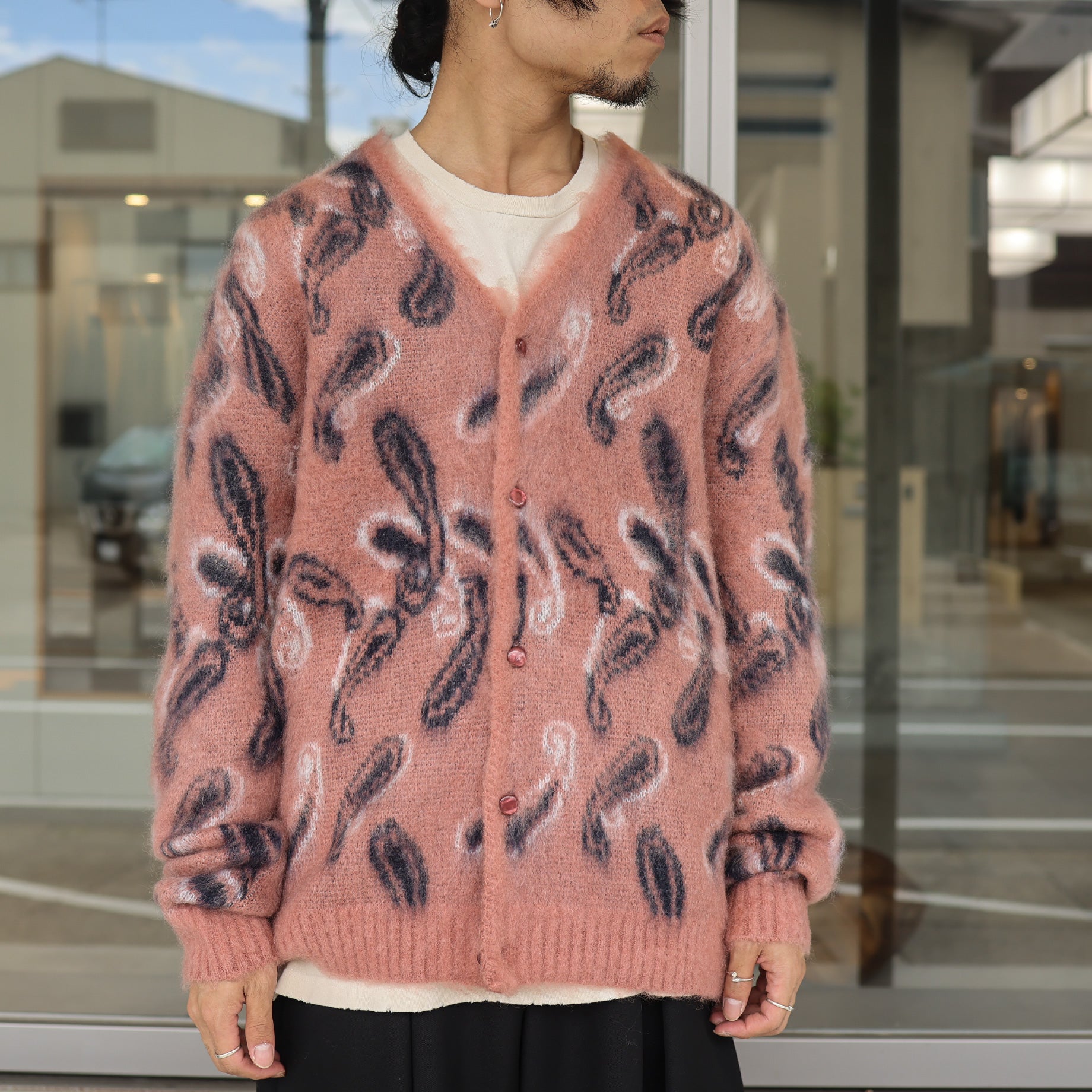 MOHAIR CARDIGAN - PAISLEY(PINK)