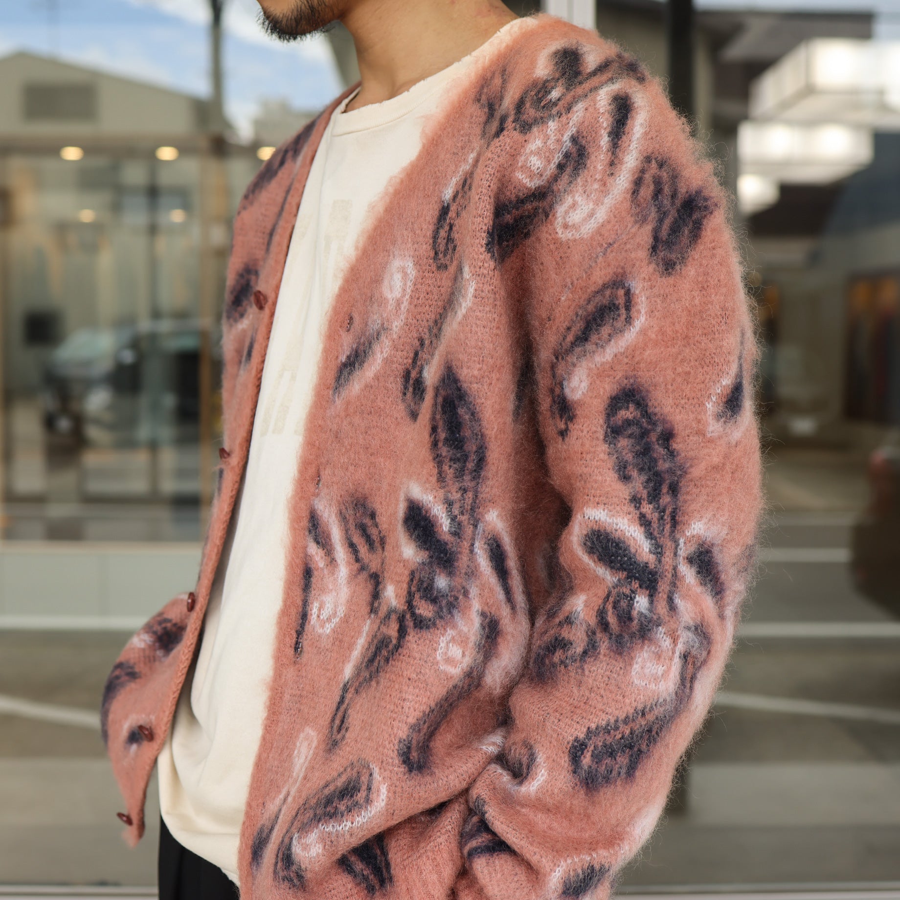 MOHAIR CARDIGAN - PAISLEY(PINK)