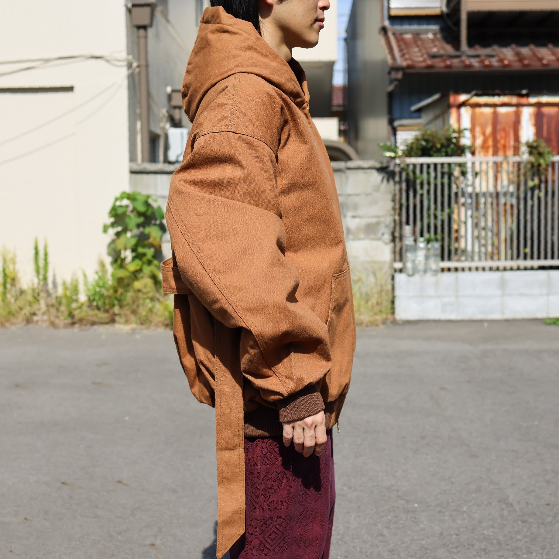 PUFF WORK HOODIE "BIGNESS"(BROWN)
