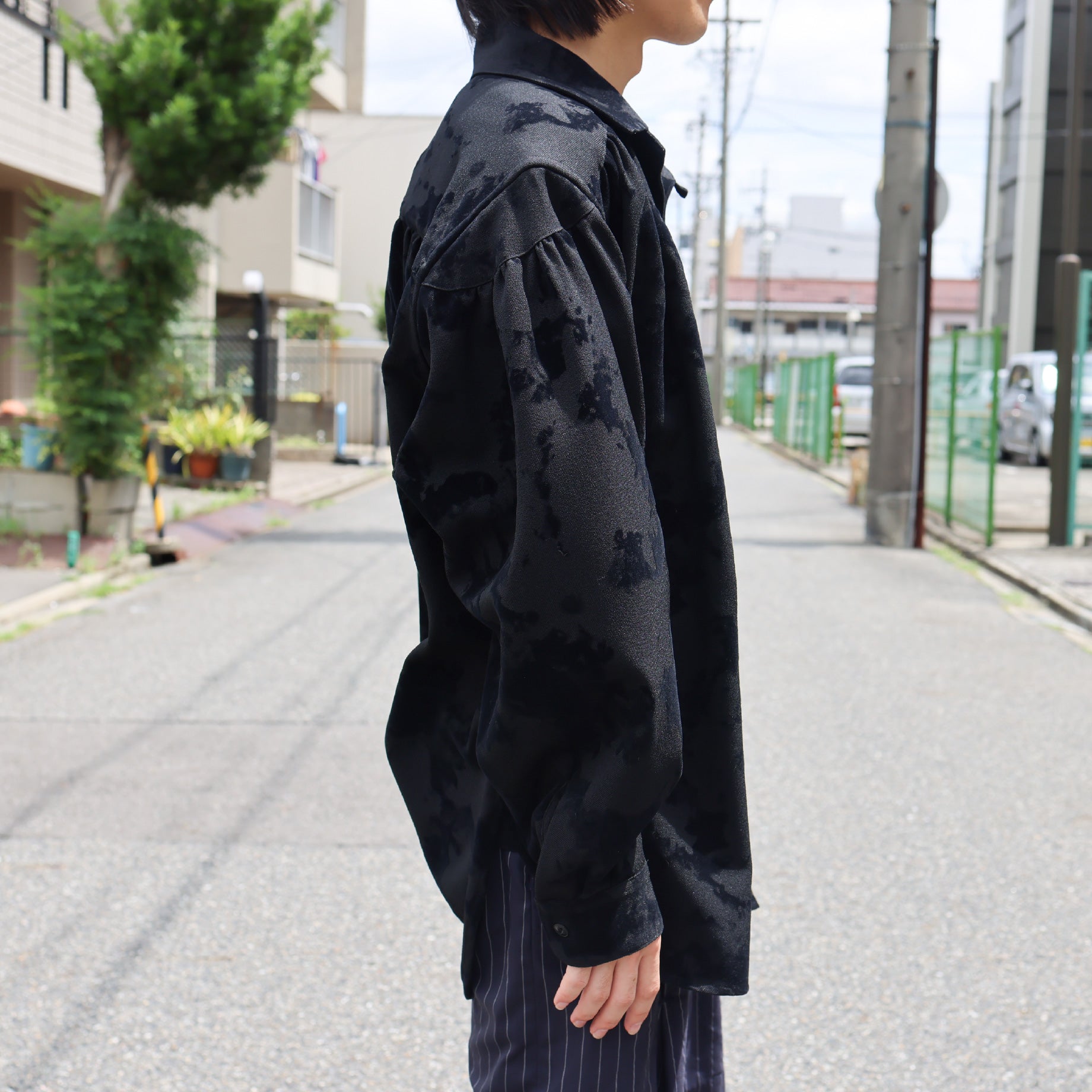 PAINTER Z SHIRT - POLY SERGE / FLOCKY PRINTED(BLACK)