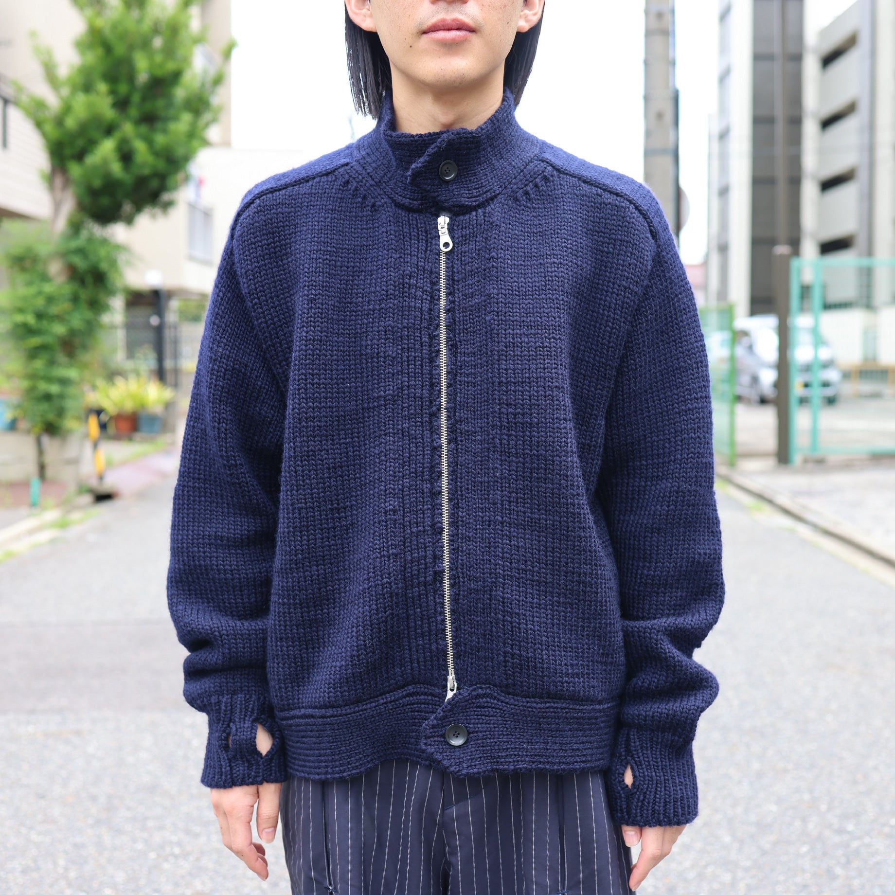 BY H. DRIVERS KNIT(NAVY)