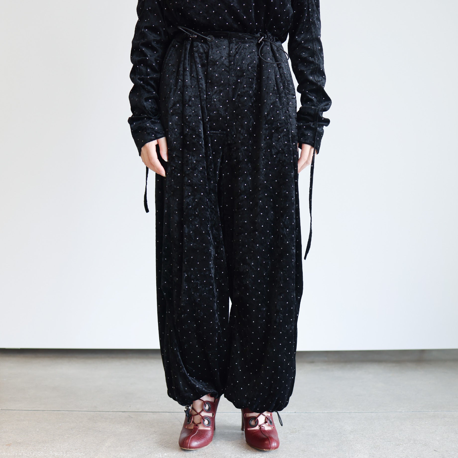 WIND PANT - GLITTER VELOUR(STAR)