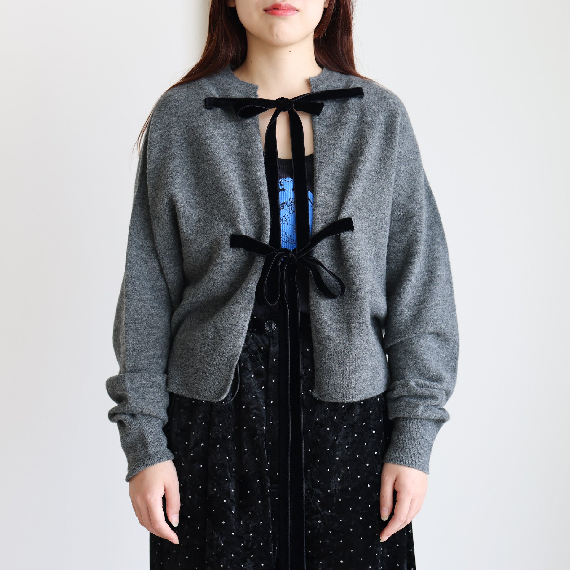 BOILED WOOL KNIT CARDIGAN(H.GREY)
