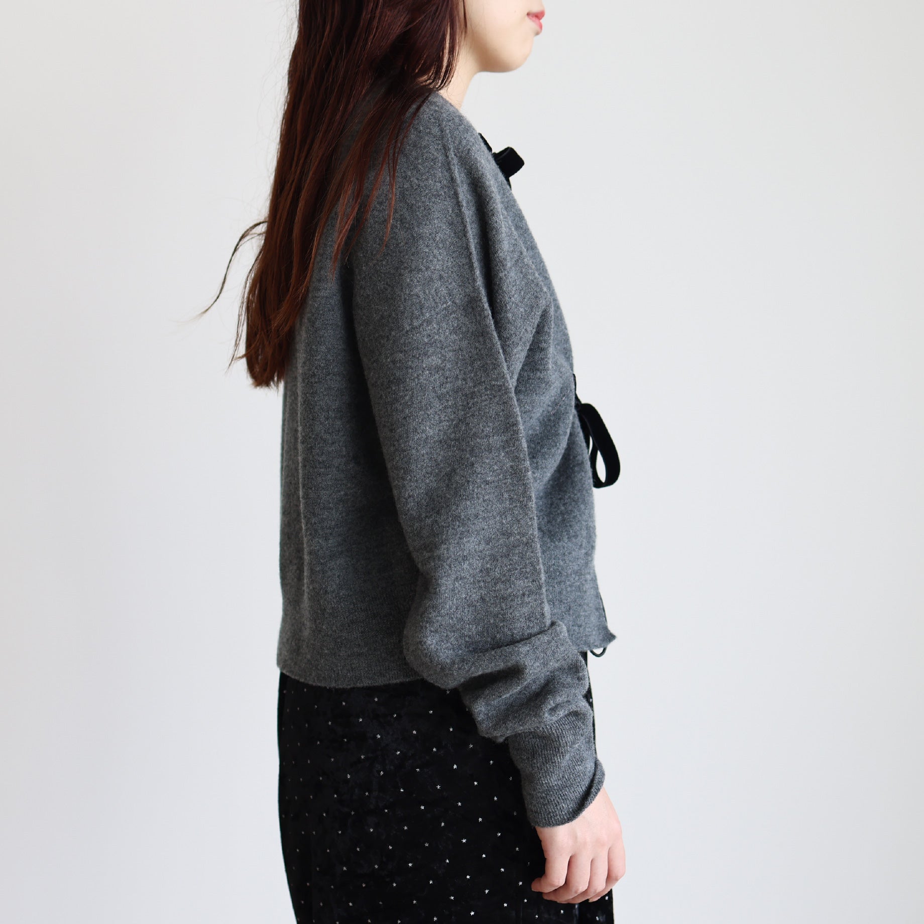 BOILED WOOL KNIT CARDIGAN(H.GREY)