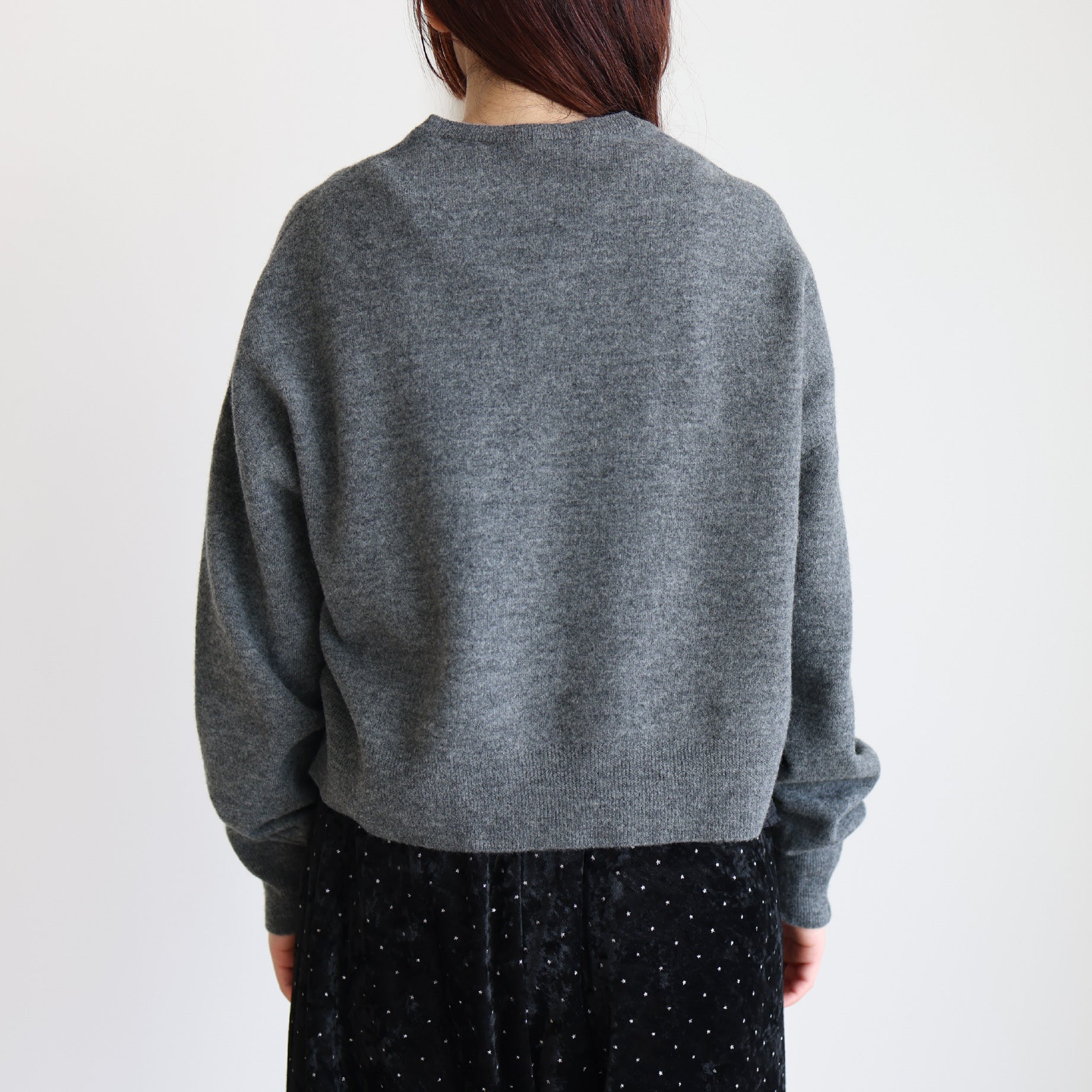 BOILED WOOL KNIT CARDIGAN(H.GREY)