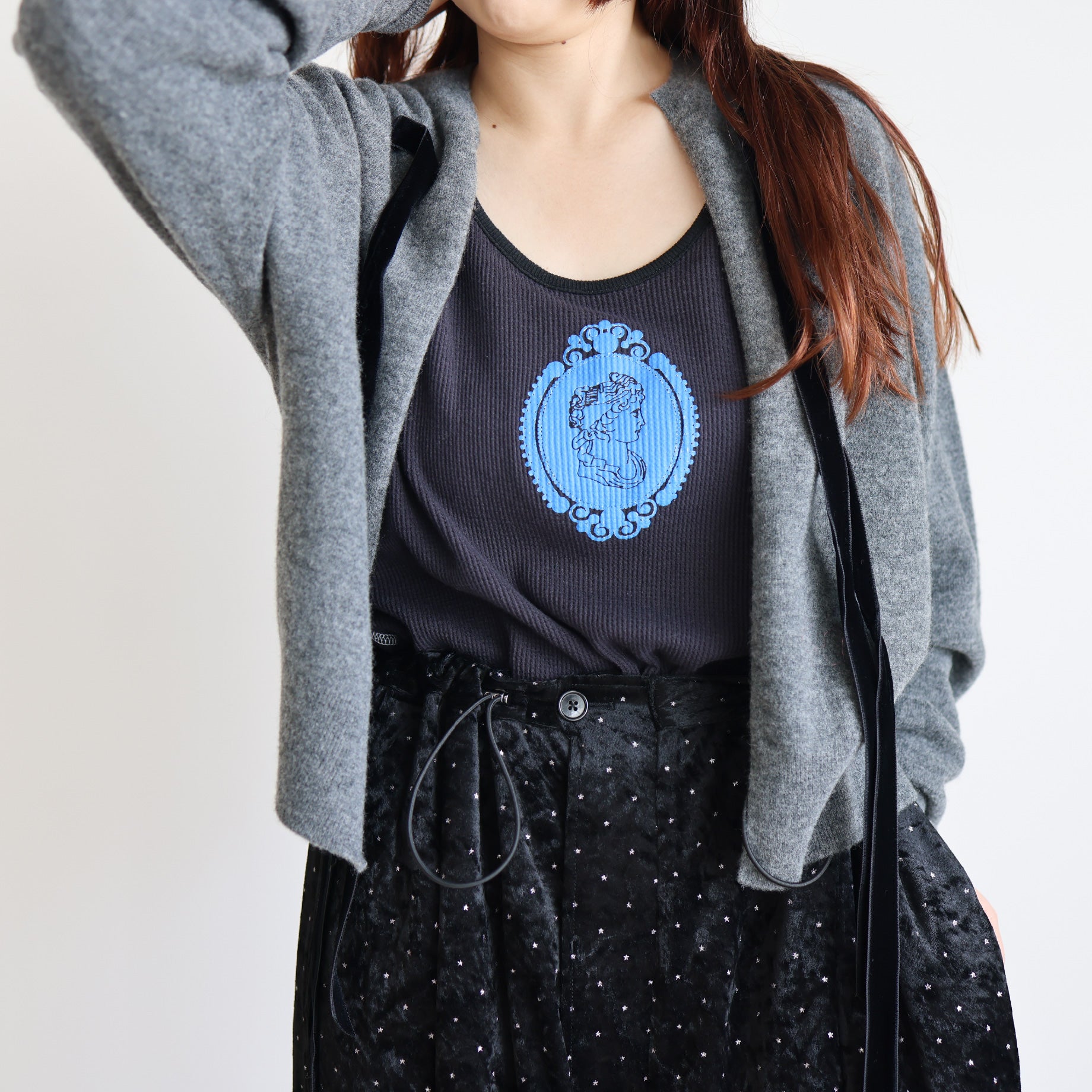 BOILED WOOL KNIT CARDIGAN(H.GREY)
