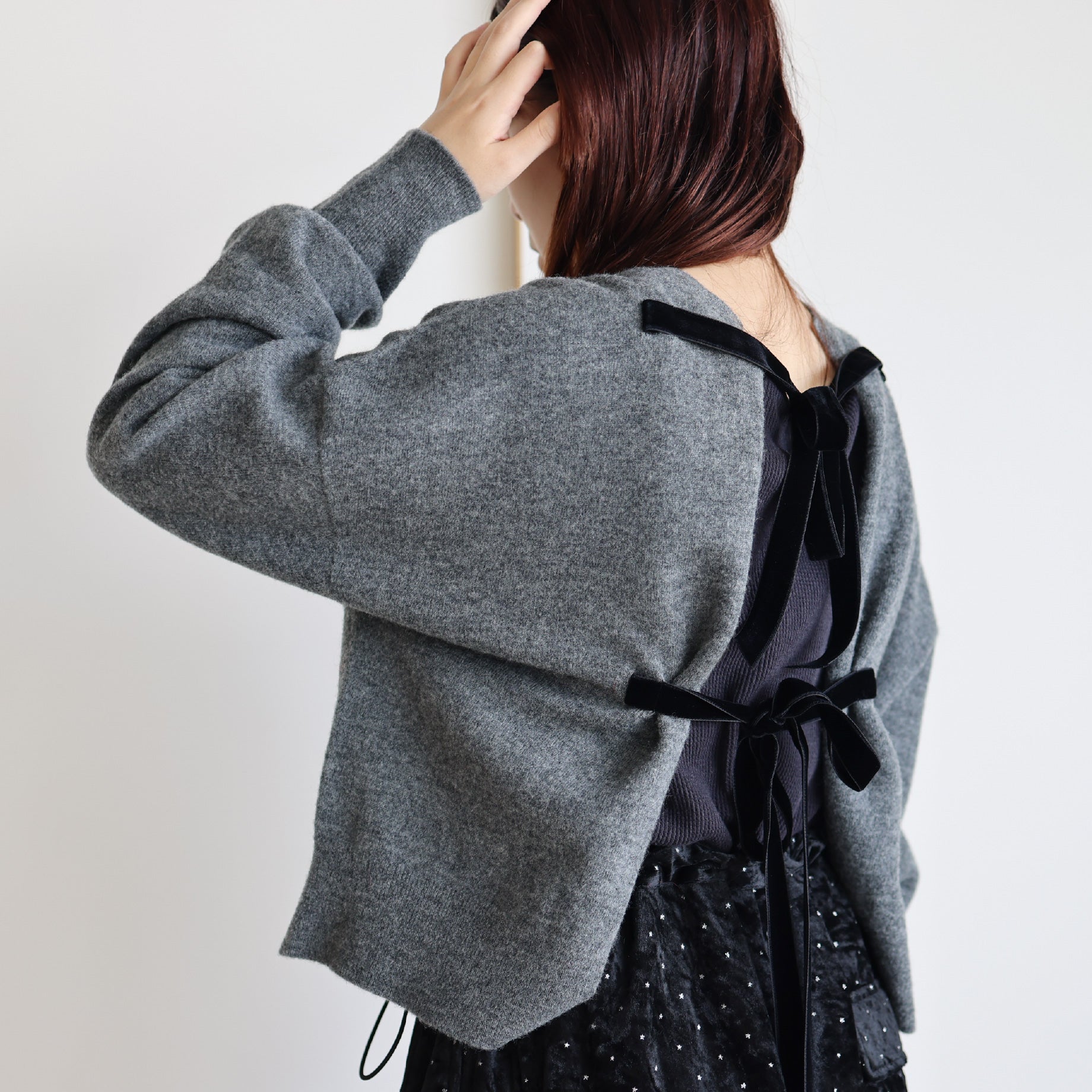 BOILED WOOL KNIT CARDIGAN(H.GREY)