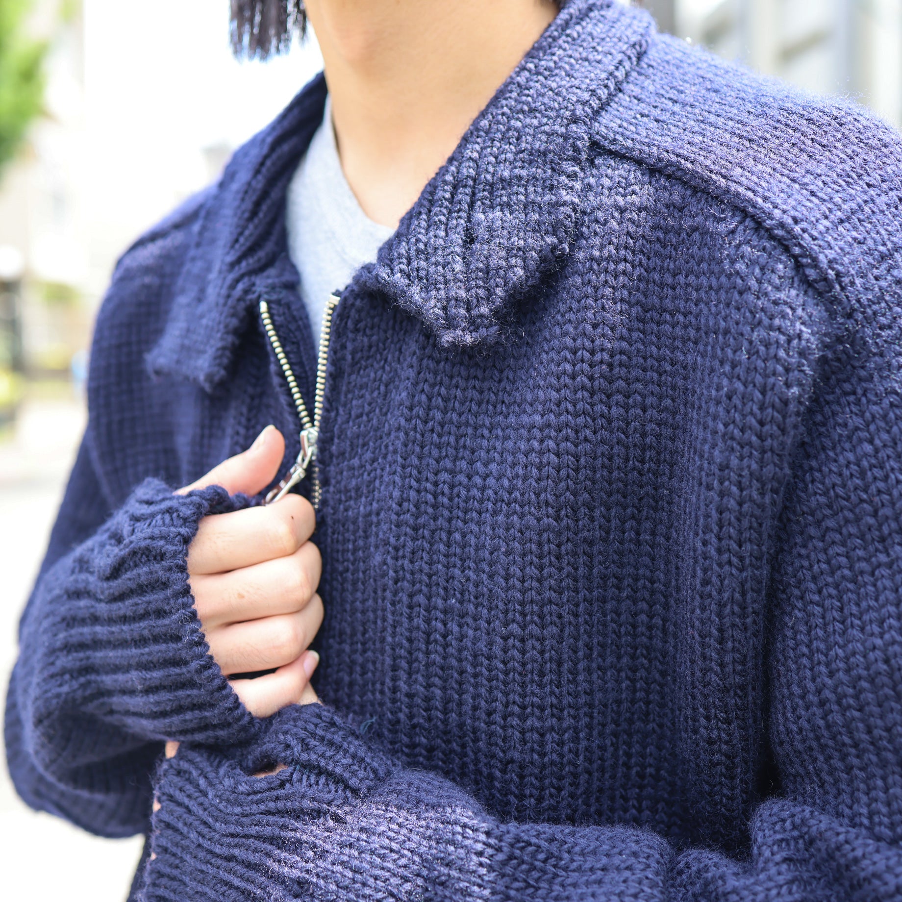 BY H. DRIVERS KNIT(NAVY)
