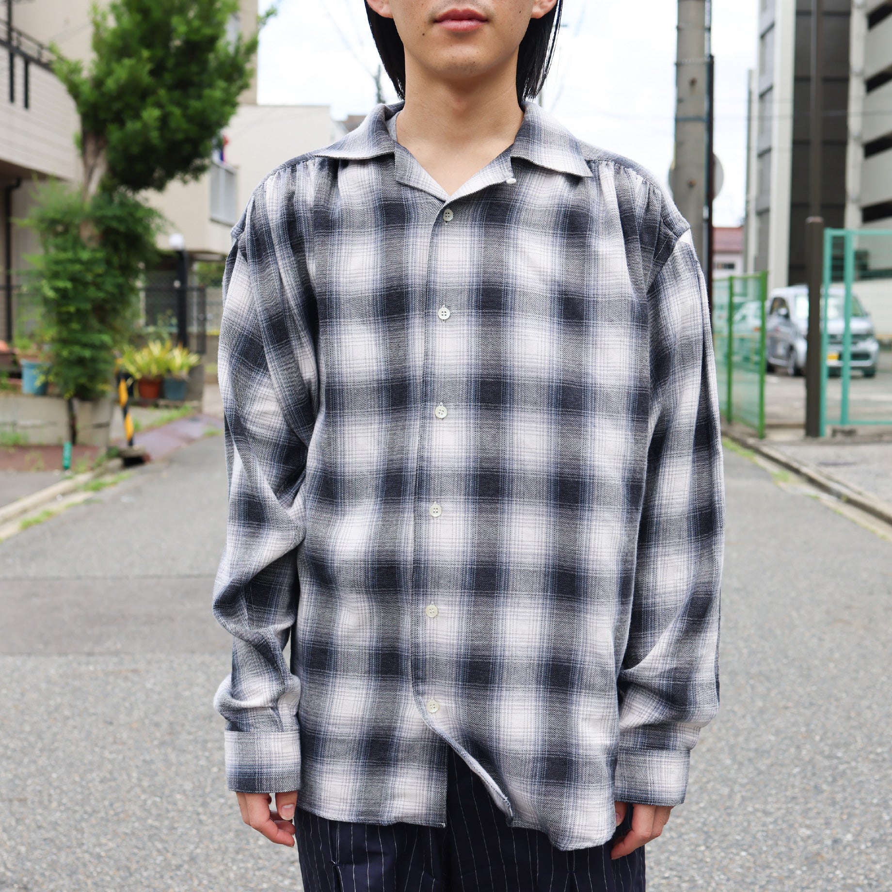 PAINTER SHIRT - COTTON PLAID(BLACK)