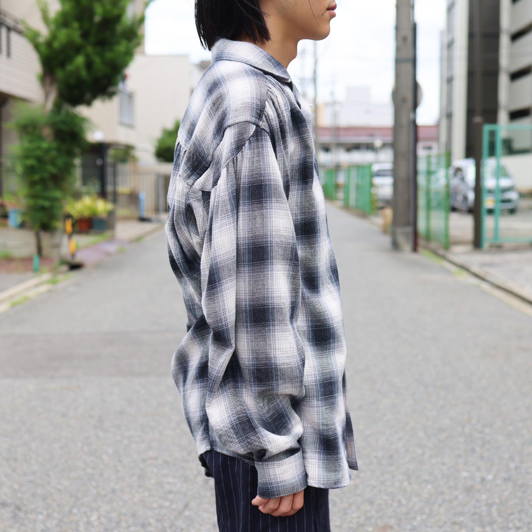 PAINTER SHIRT - COTTON PLAID(BLACK)