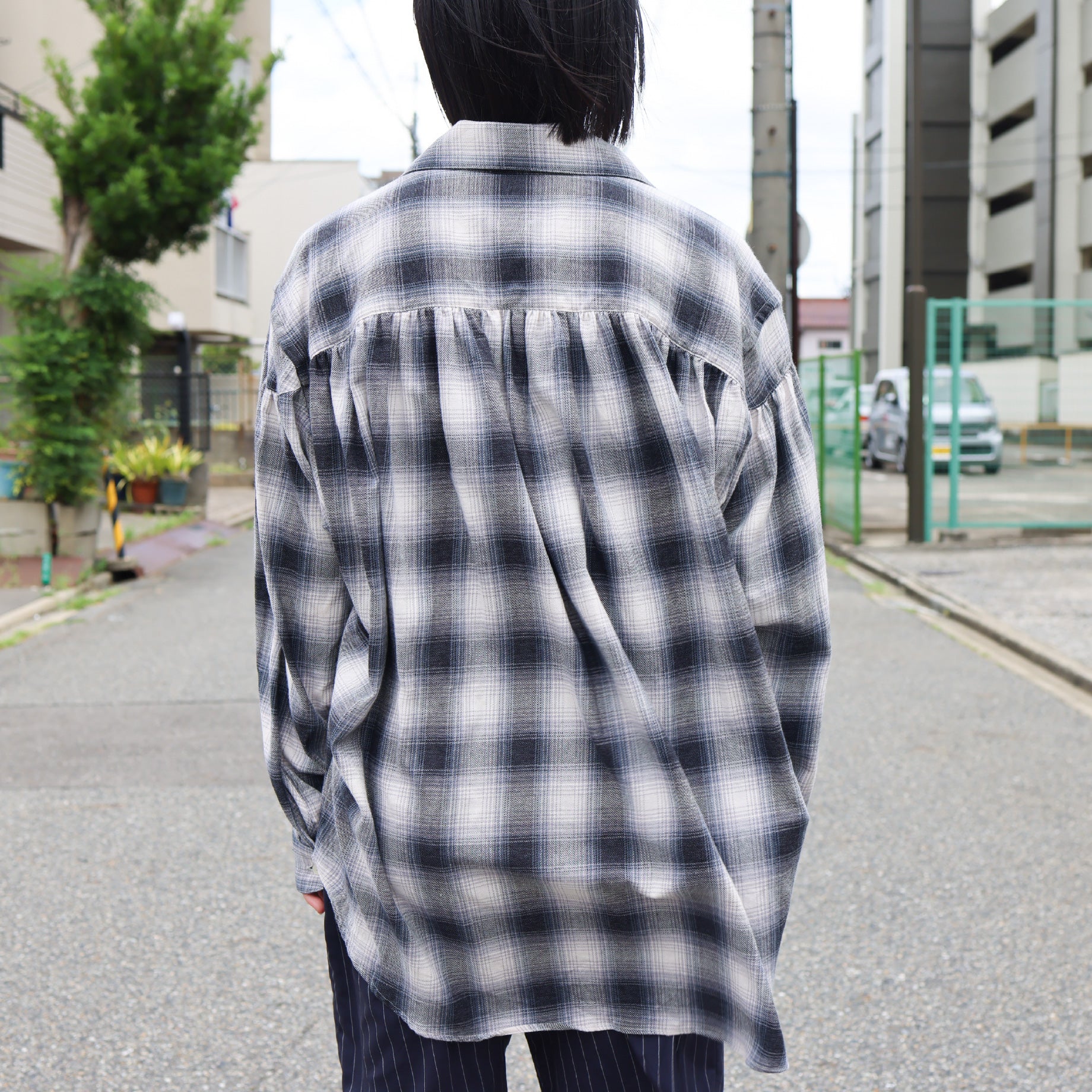PAINTER SHIRT - COTTON PLAID(BLACK)