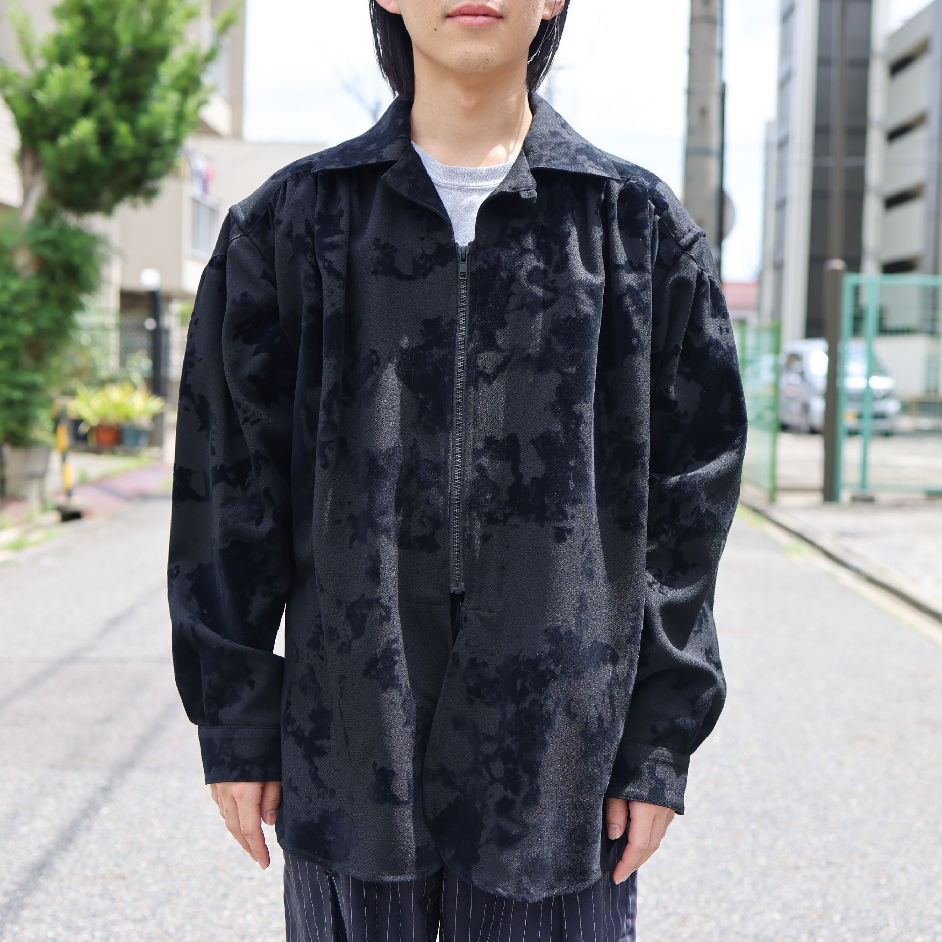 PAINTER Z SHIRT - POLY SERGE / FLOCKY PRINTED(BLACK)