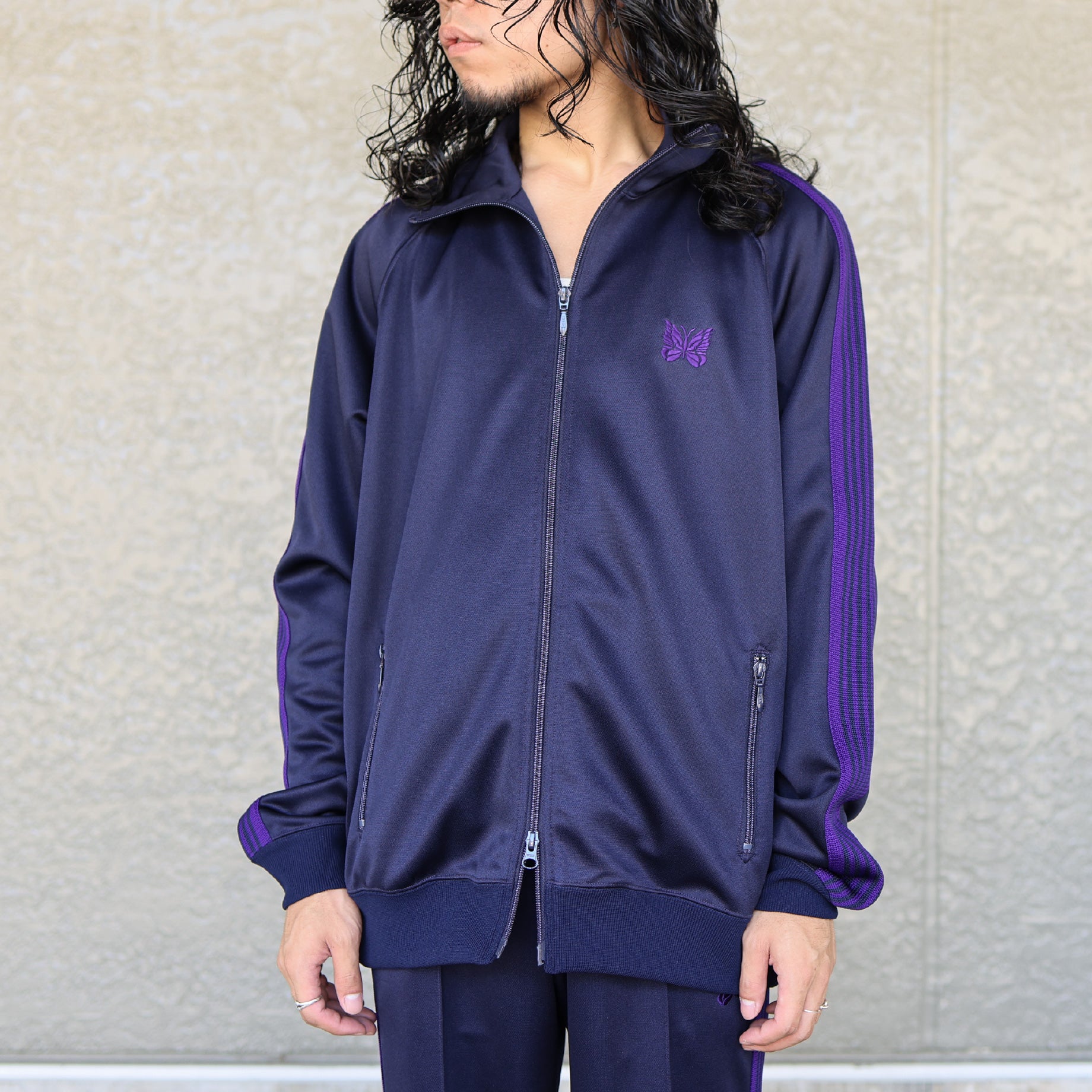 TRACK JACKET - POLY SMOOTH(NAVY)