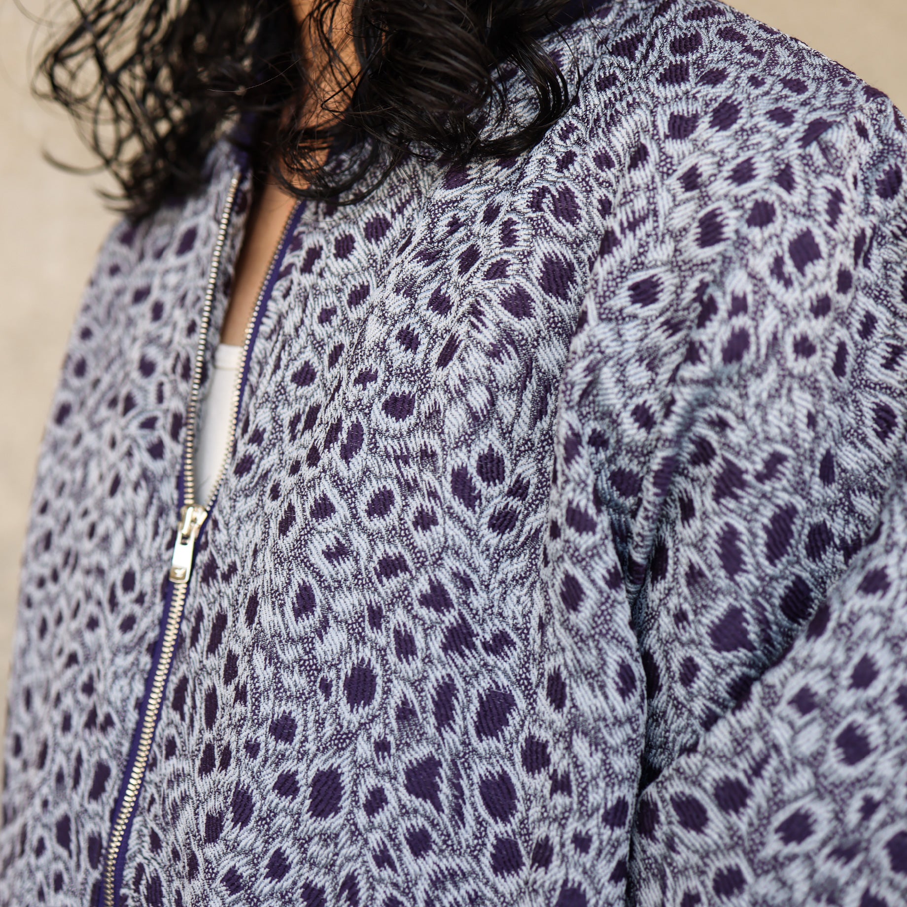 B.B. JACKET - PE/AC/W PEACOCK JQ.(PURPLE)