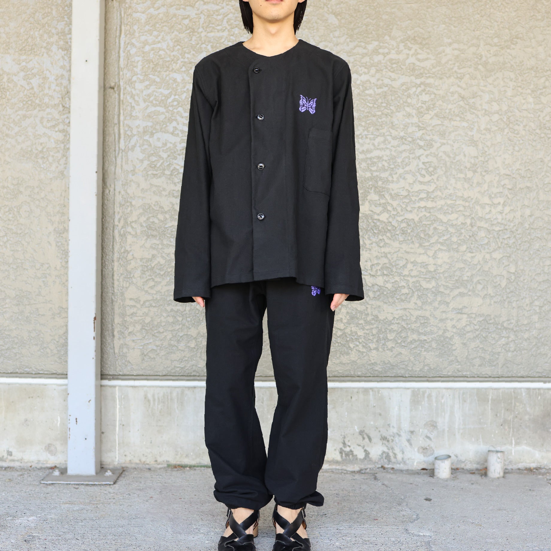 PAJAMA SET - COTTON FLANNEL(BLACK)