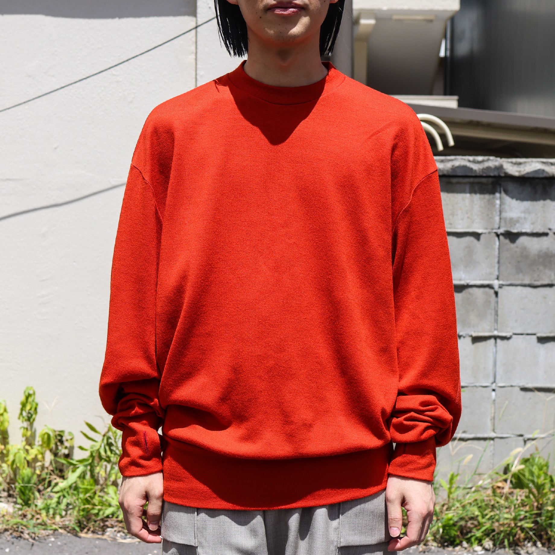 FINE WOOL LONG T(ORANGE)