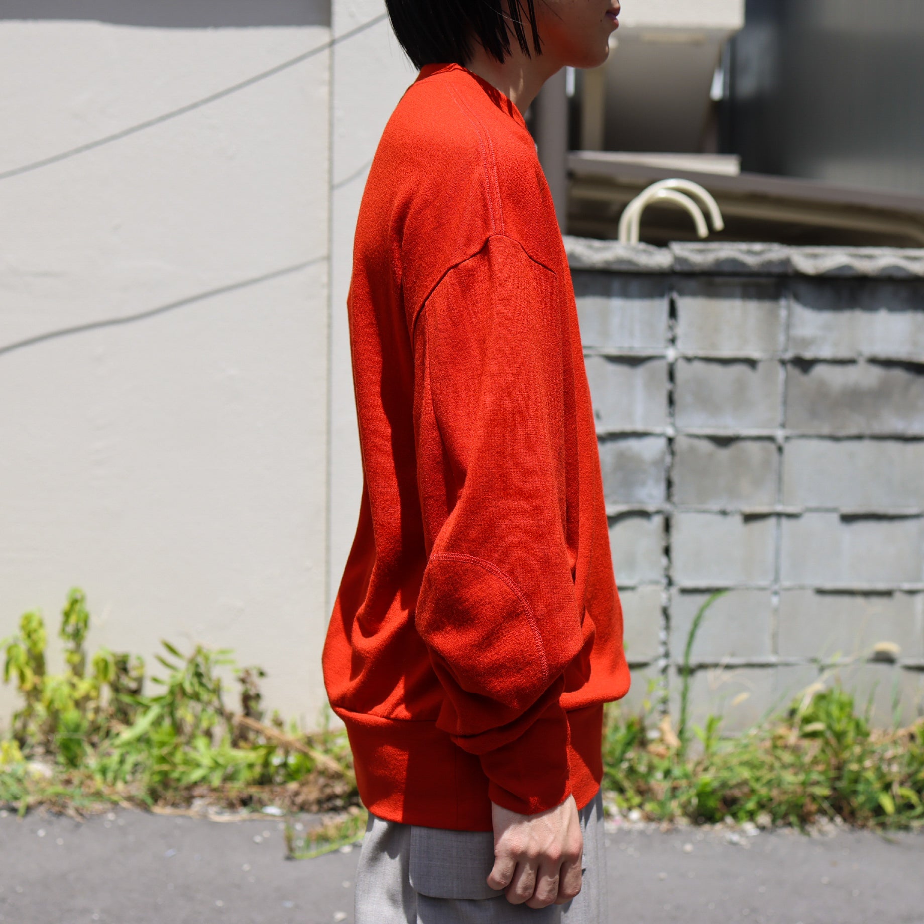 FINE WOOL LONG T(ORANGE)