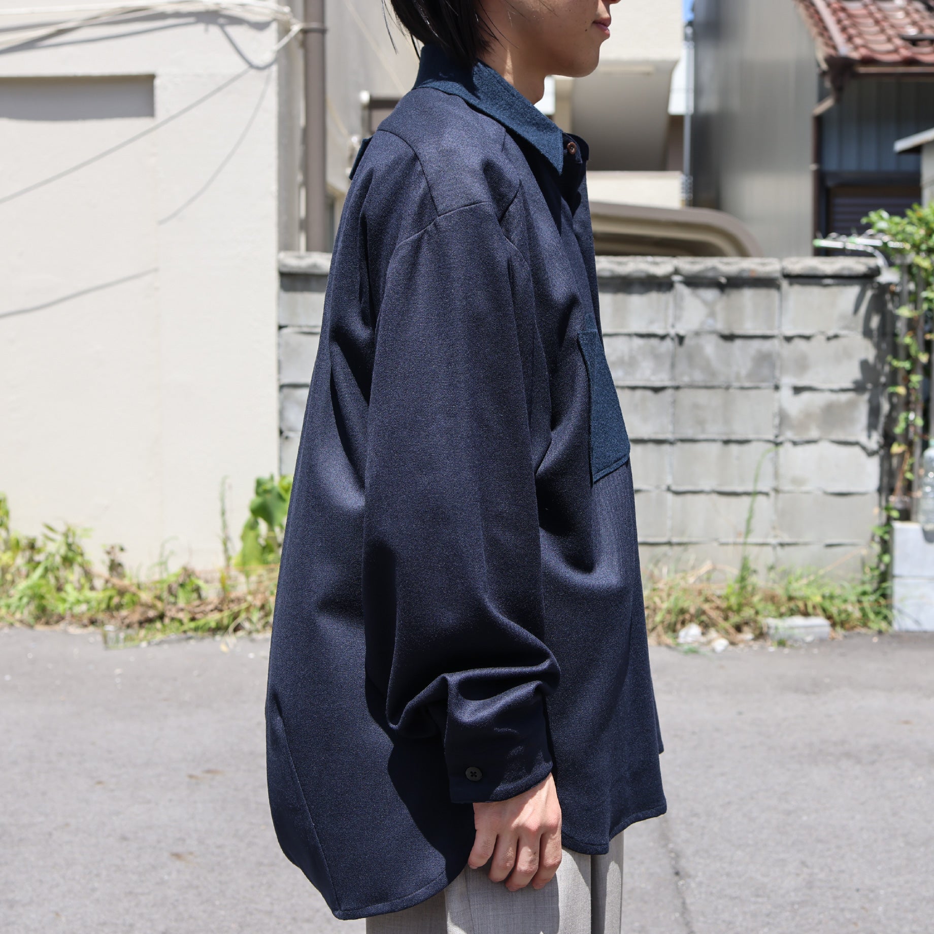 WOOL FLANNEL CHANGE CL(NAVY)
