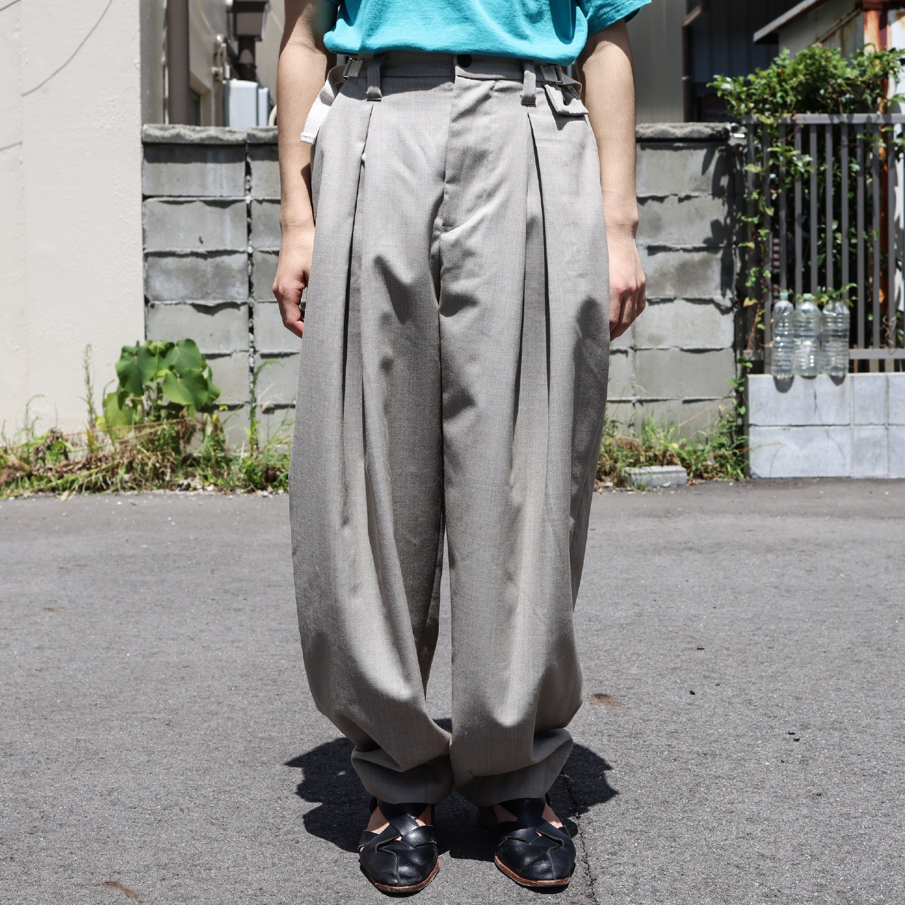 WOOL TWILL TAPERED PT(NATURAL)