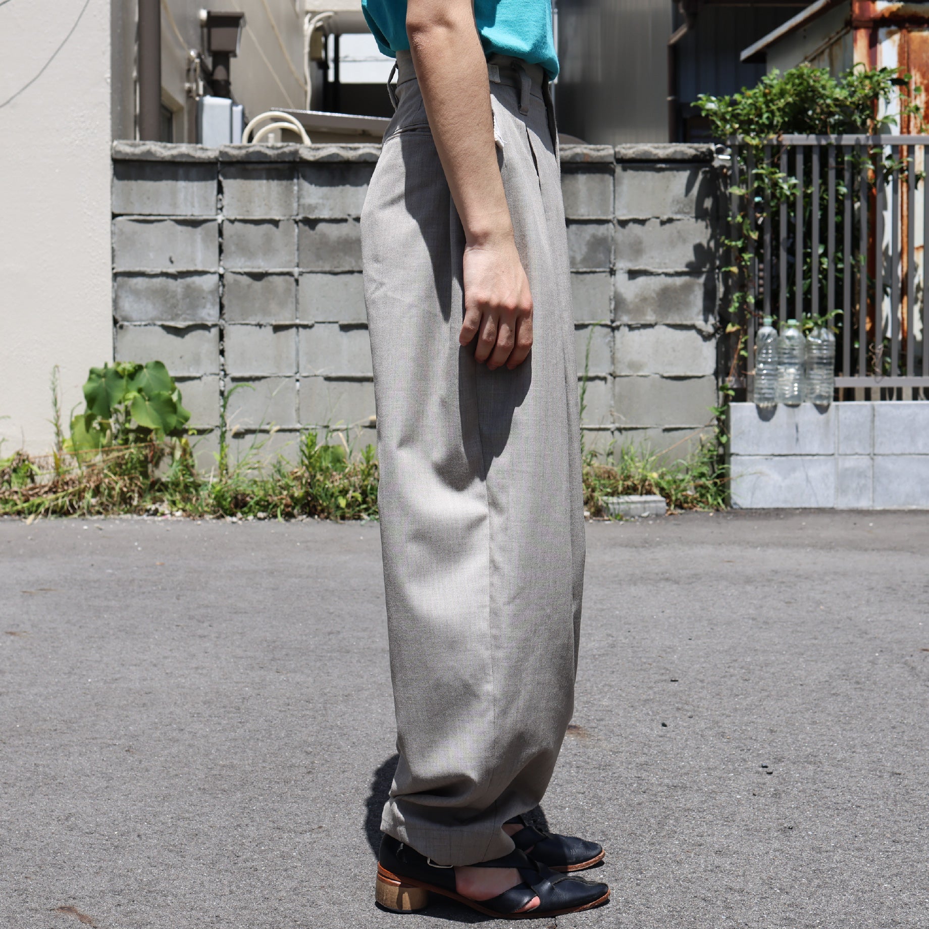 WOOL TWILL TAPERED PT(NATURAL)
