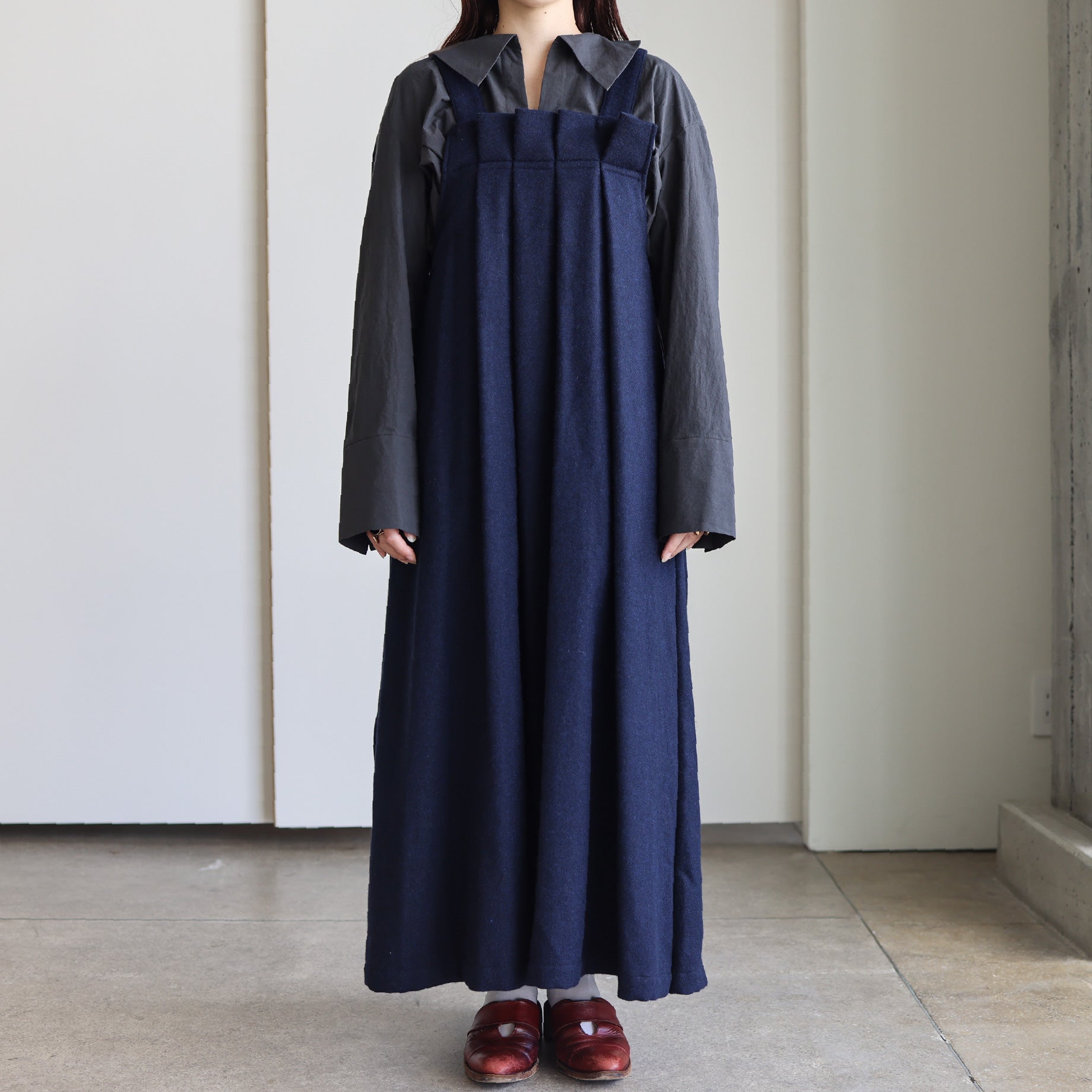 JUMPER SKIRT - SERGE(NAVY)