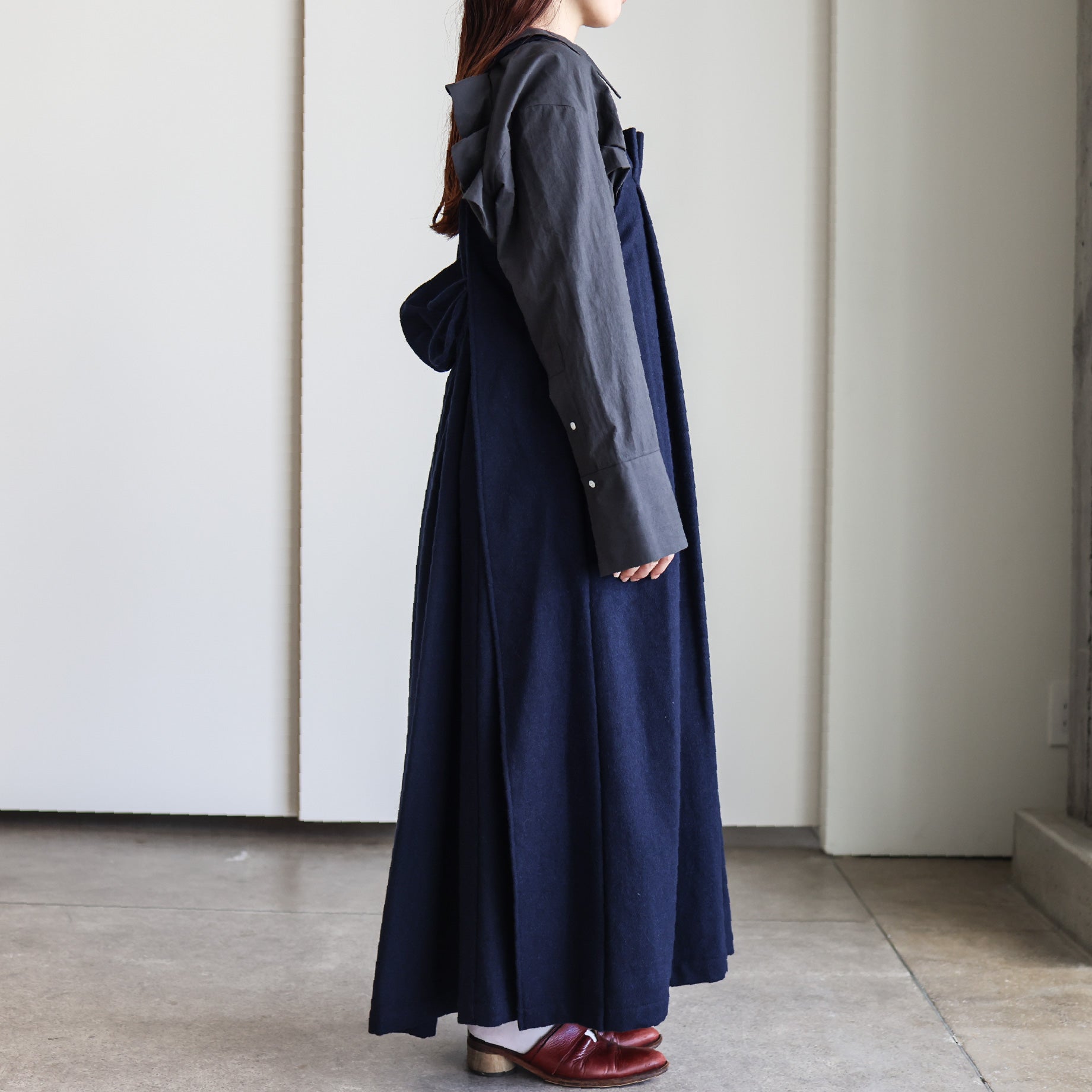JUMPER SKIRT - SERGE(NAVY)