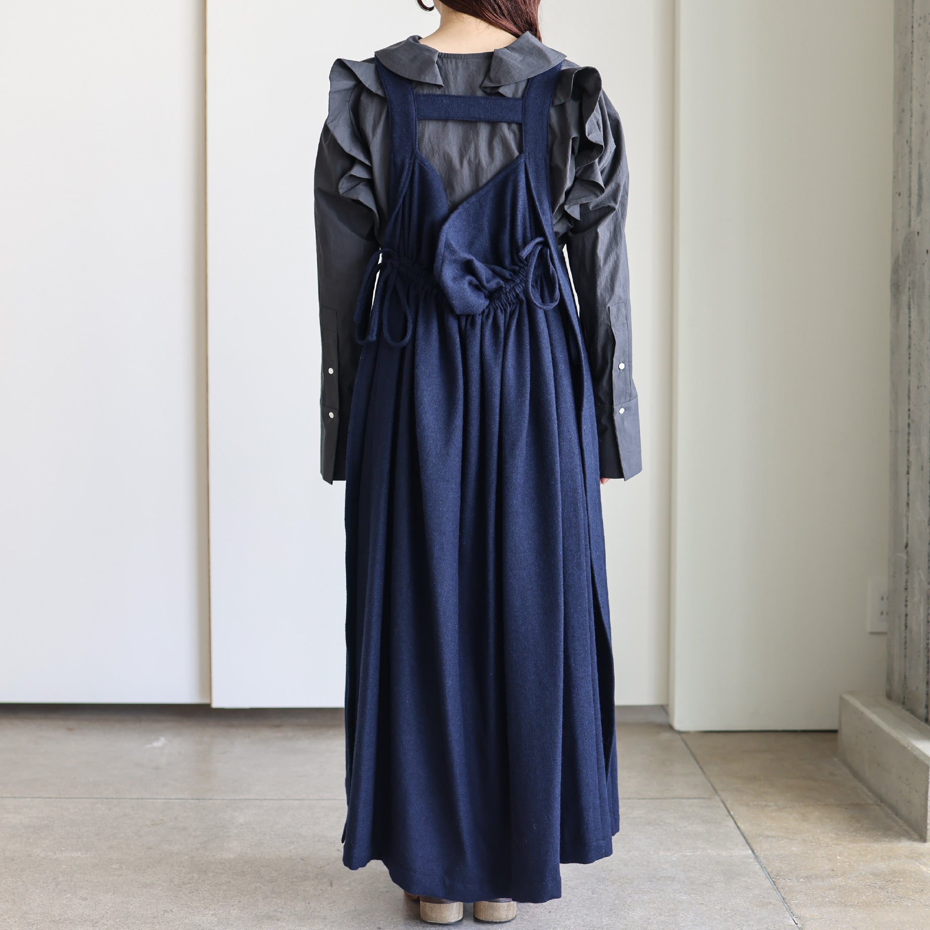 JUMPER SKIRT - SERGE(NAVY)
