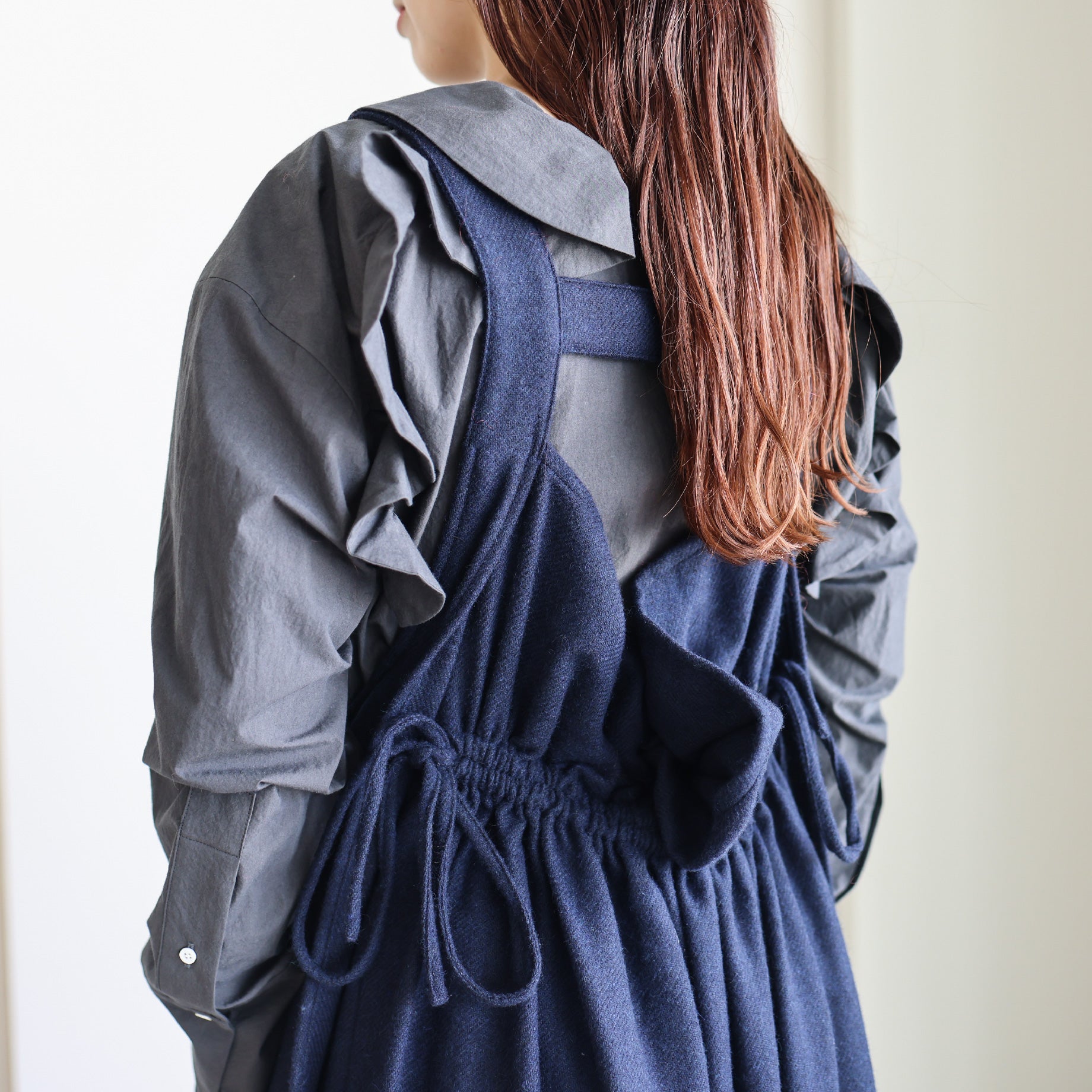 JUMPER SKIRT - SERGE(NAVY)