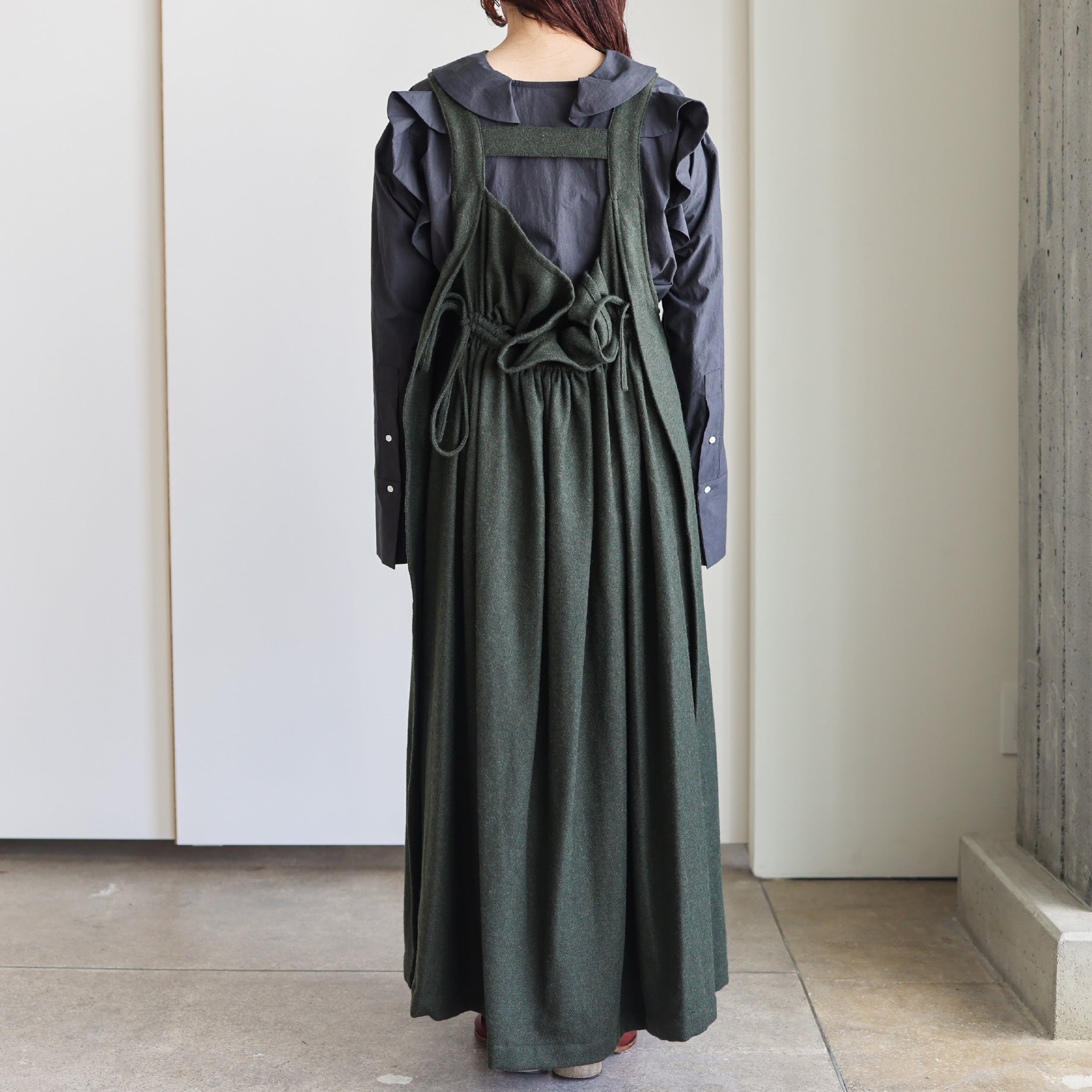 JUMPER SKIRT - SERGE(OLIVE)